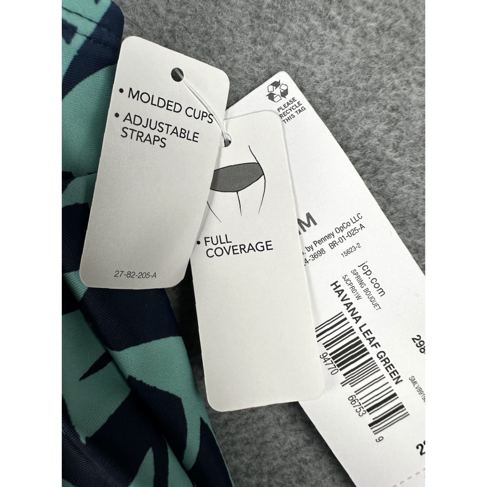Liz Claiborne Liz Claiborne Swimdress Womens 22W Green Havana Leaf One Piece Plus Size 3XL / US 20-22 - 3 Thumbnail