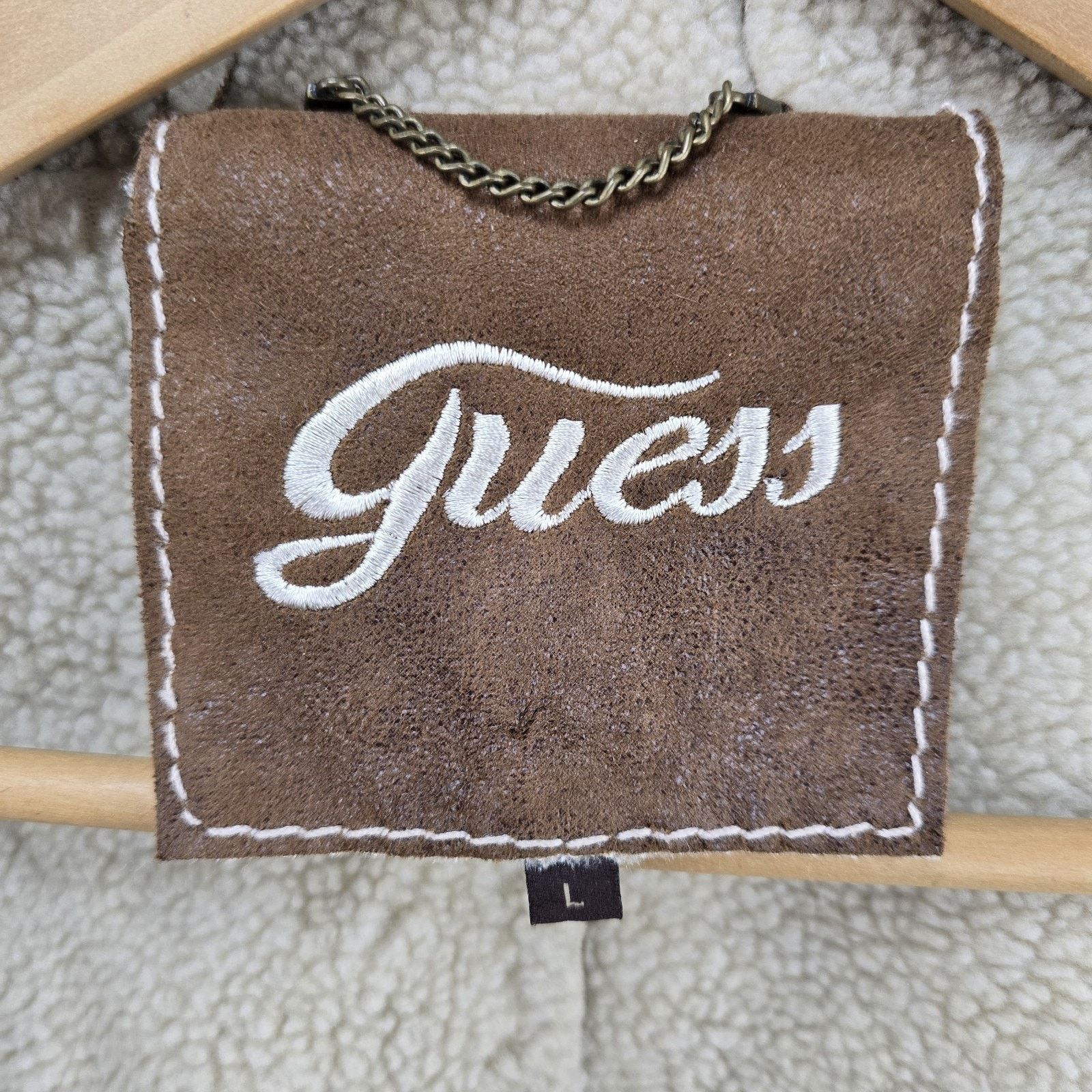 Guess Vintage Guess Jacket Womens Large Faux Suede Sherpa Leather Size L / US 10 / IT 46 - 6 Thumbnail