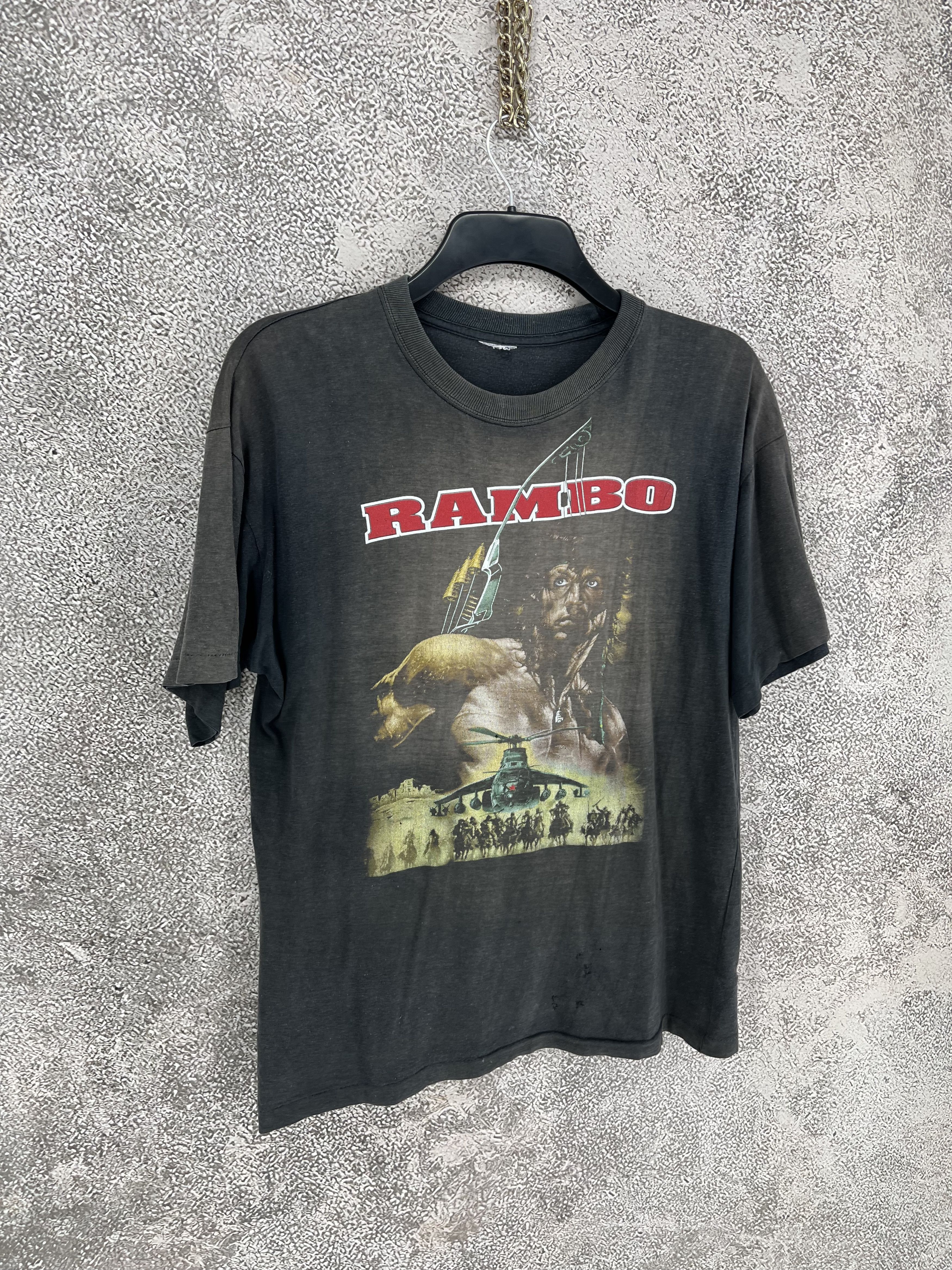 Japanese Brand Vintage 90s Rambo Movie Tee Sylvester Stallone Rap Print Size US M / EU 48-50 / 2 - 2 Thumbnail
