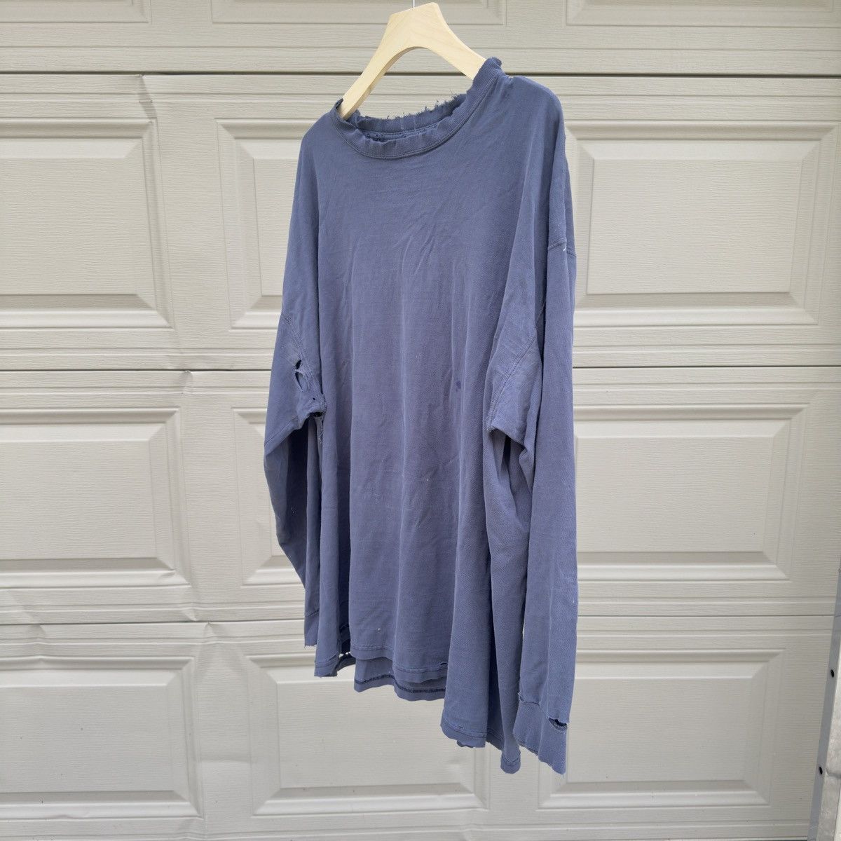 Vintage Thrashed Faded Distressed Blue Longsleeve Shirt ERD Grunge Size US XXL / EU 58 / 5 - 9 Thumbnail