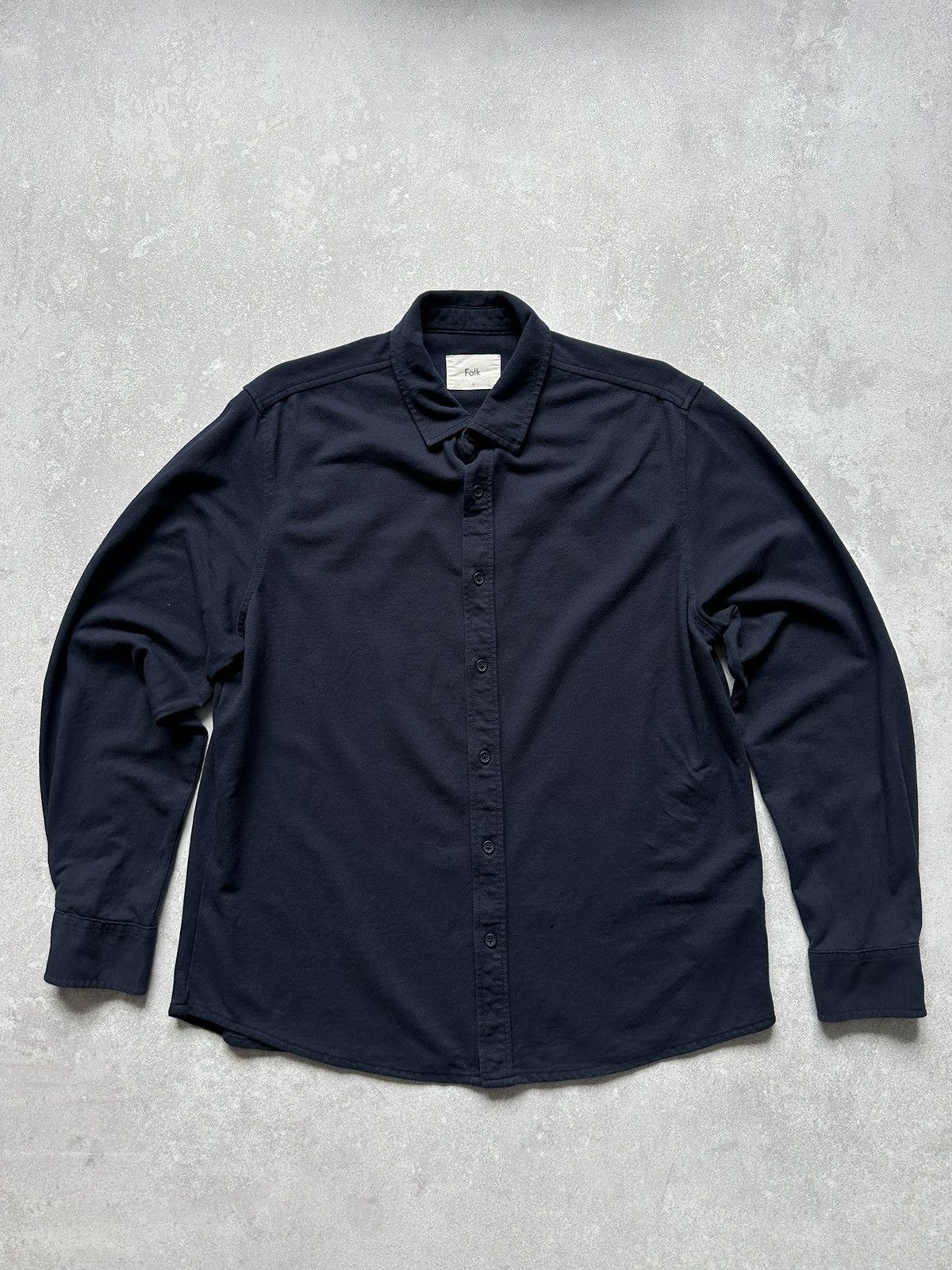 Folk Folk Navy Blue Cotton Shirt Mens Size 4 Size US L / EU 52-54 / 3 - 1 Thumbnail
