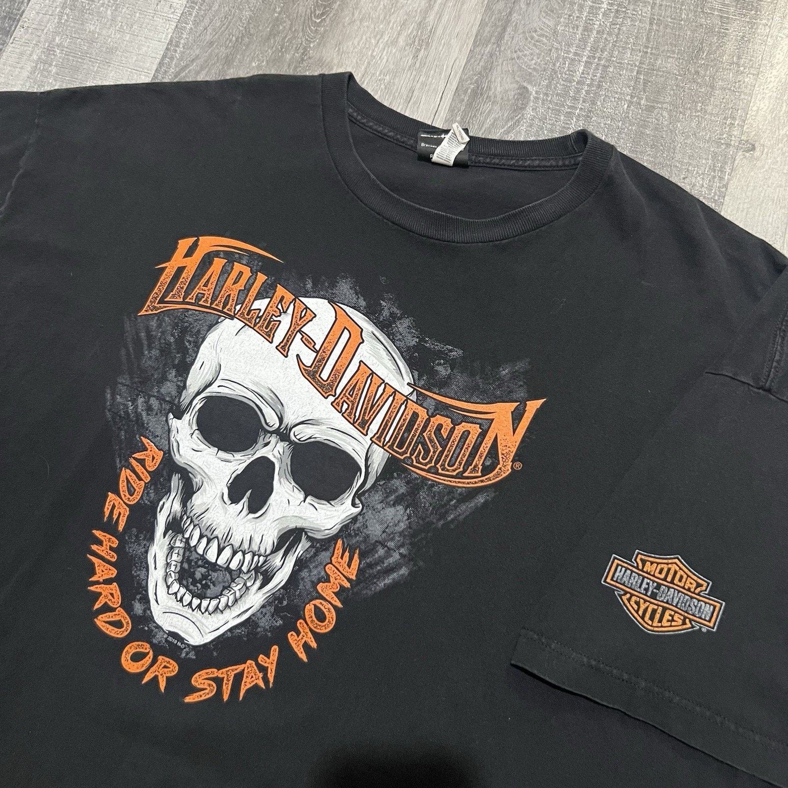 Harley Davidson Harley Davidson Black Ride Hard Or Stay Home Biker T Shirt Size US XXL / EU 58 / 5 - 3 Thumbnail
