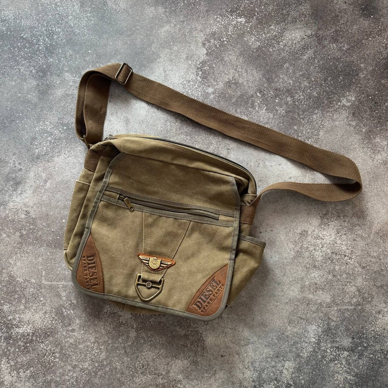 Diesel Archive Diesel Multi Pocket Leather Cargo Bag Y2K Vintage