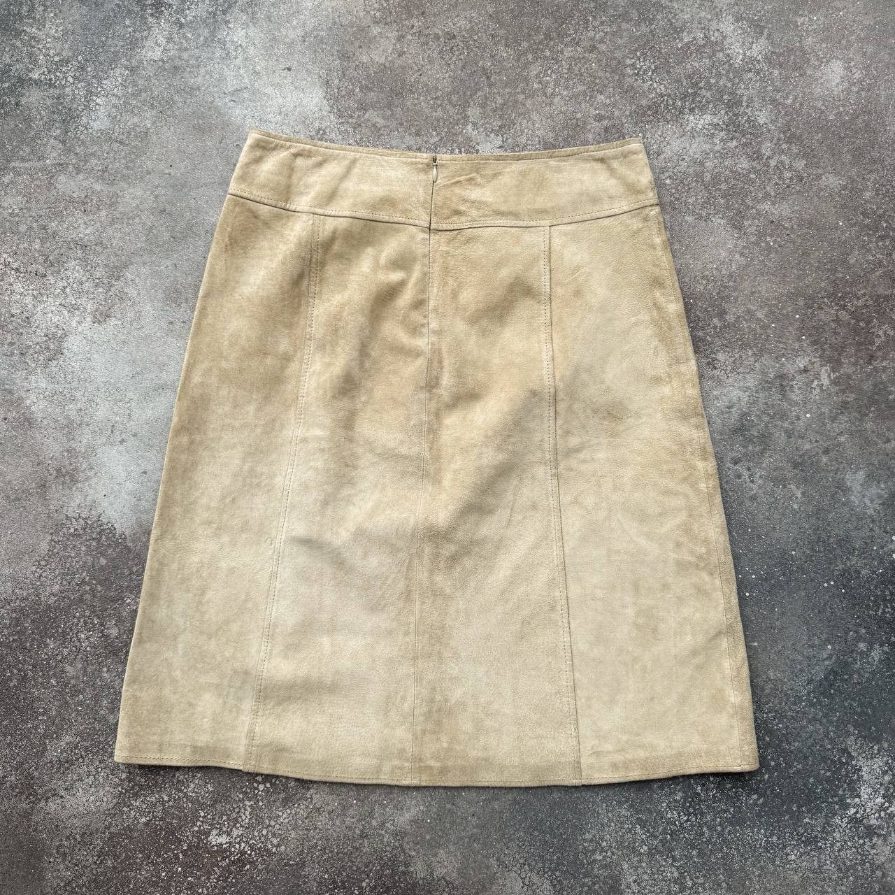 Hysteric Glamour × Vintage Morgan De Toi Vintage 2000's Y2K Suede Leather Midi Skirt Size 29" - 9 Thumbnail