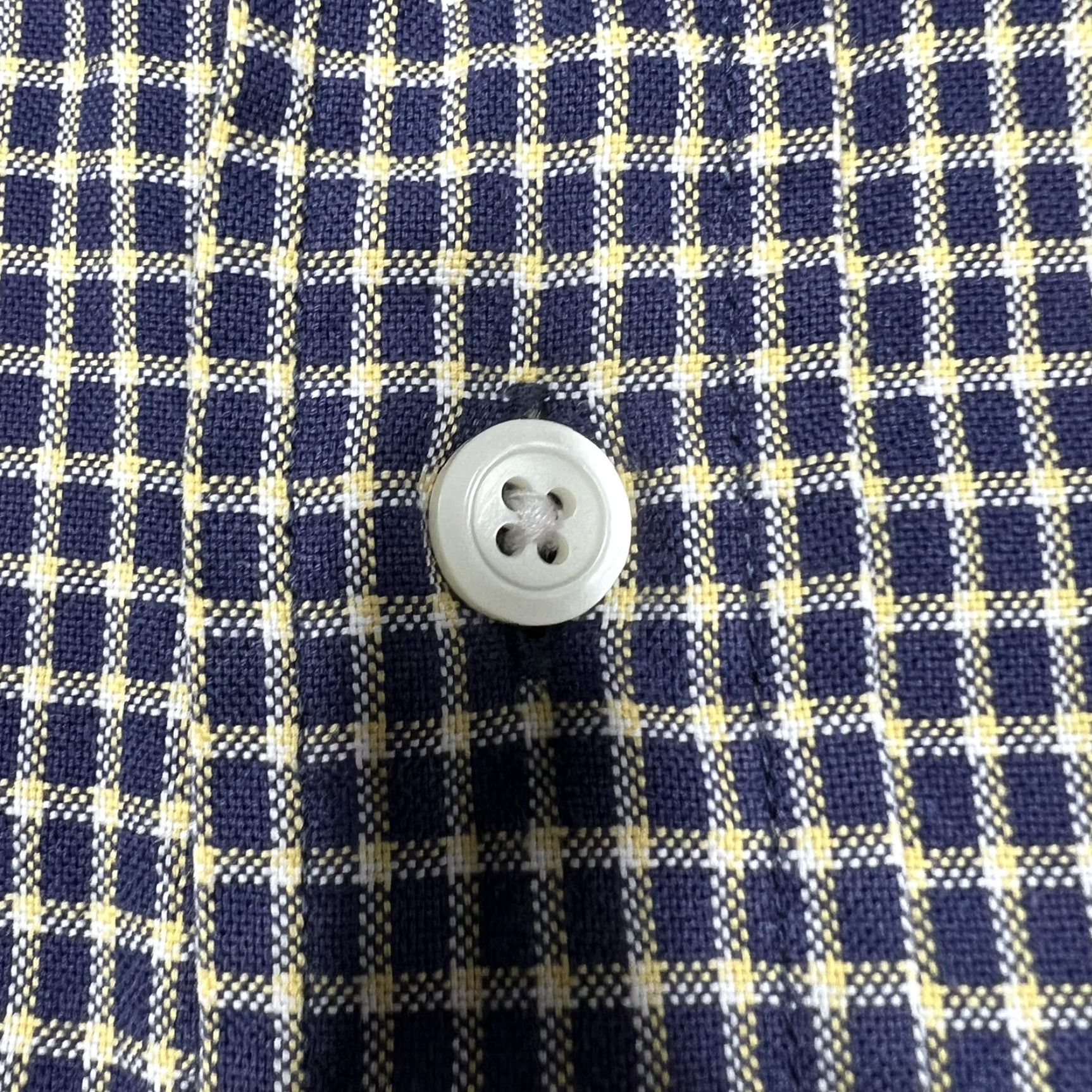 Nautica Nautica Shirt XL Button-Down Short Sleeve Navy Blue Yellow Checkered Multicolor Men Regular Fit Size US XL / EU 56 / 4 - 4 Thumbnail