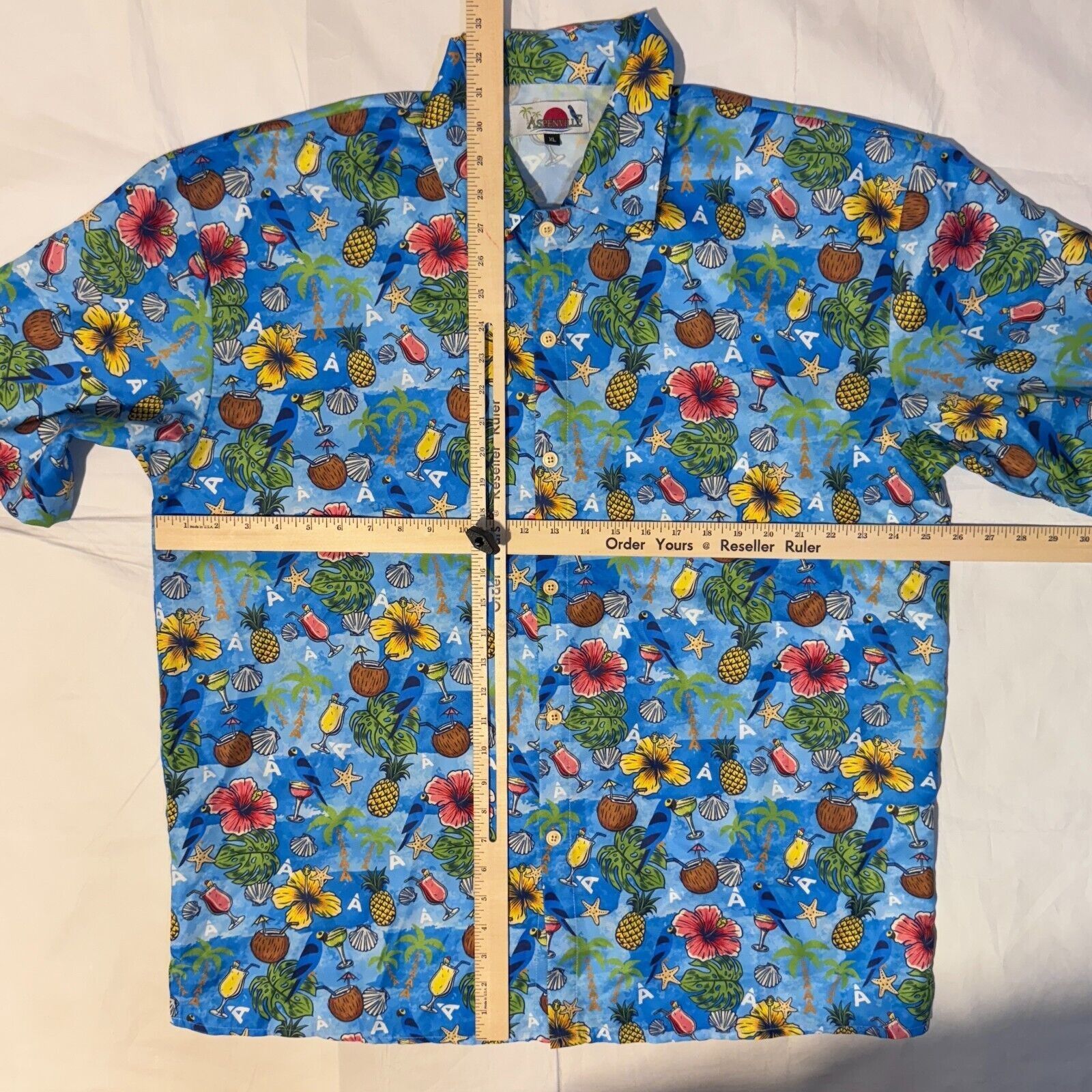Other Aspenville Hawaiian Shirt XL Blue Macaw Pineapple Cocunut Ru Size US XL / EU 56 / 4 - 4 Thumbnail