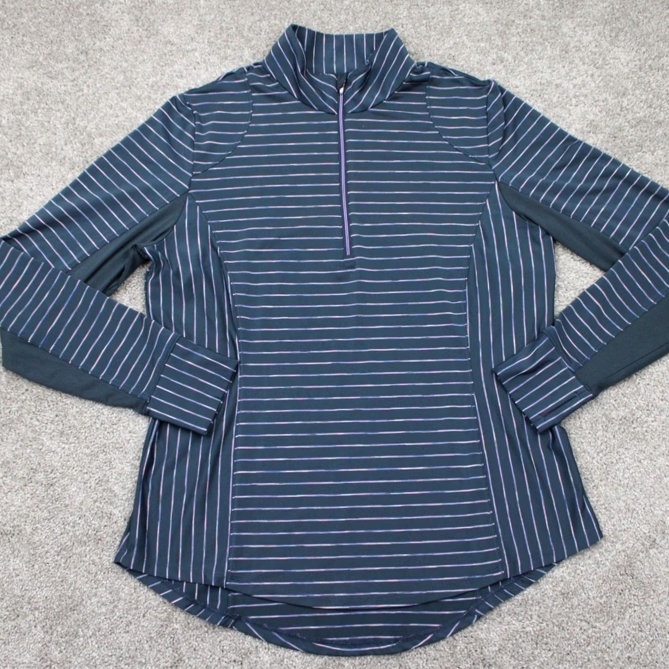Vintage Zero Restriction Renae Zip Mock Sweatshirt Womens Large Gray/Pink L/S 1/4 Zip Size L / US 10 / IT 46 - 2 Thumbnail