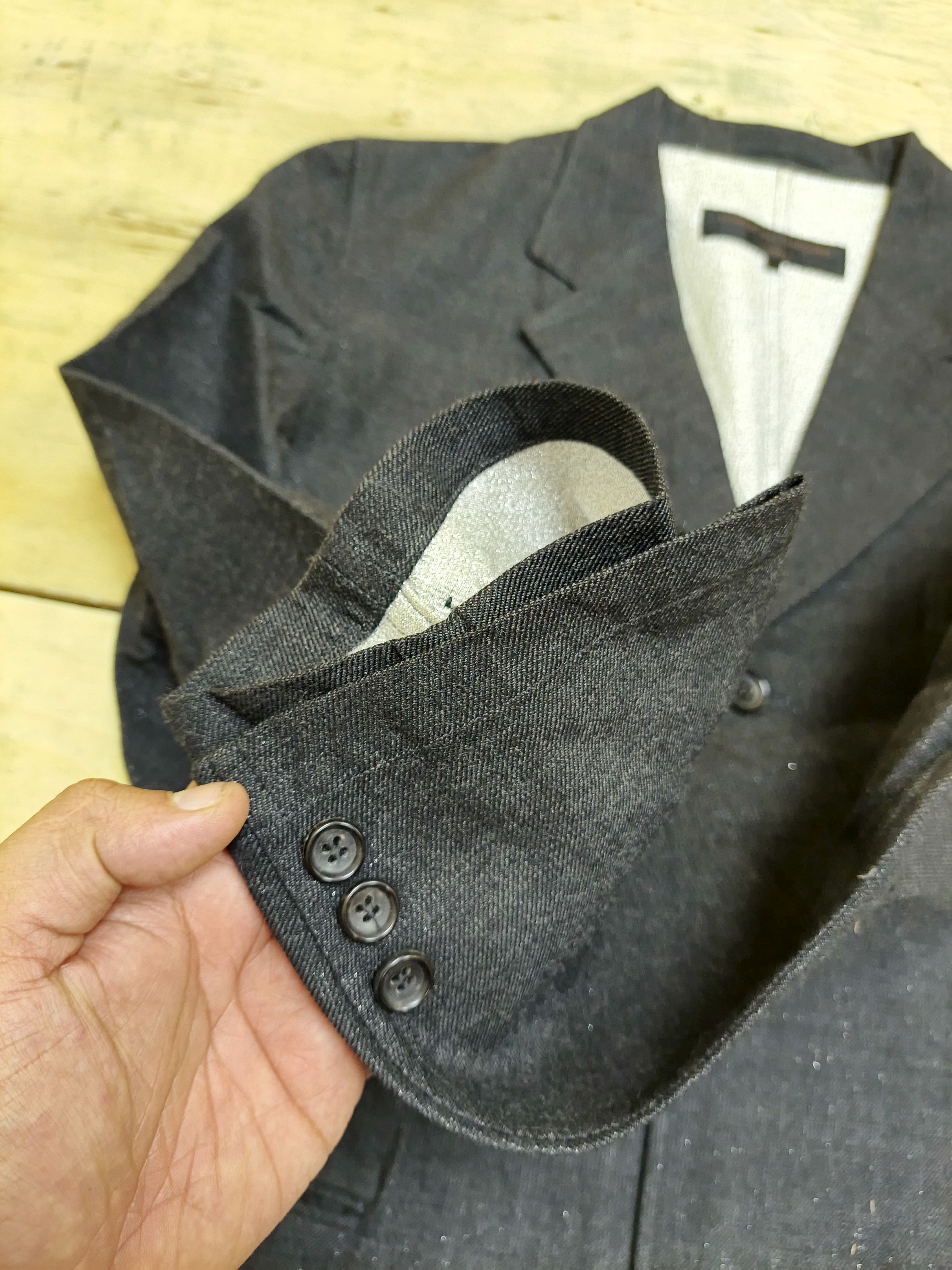 Comme des Garcons Homme Vtg 🔥 CDG Homme AD2002 Tanaka Silver Hem Switch 002 Size 44L - 4 Thumbnail