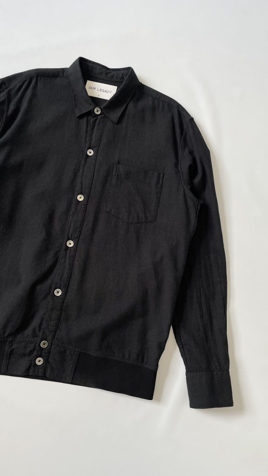 A/W 14 ‘Tobacco Fleck’ Black Wool Shirt