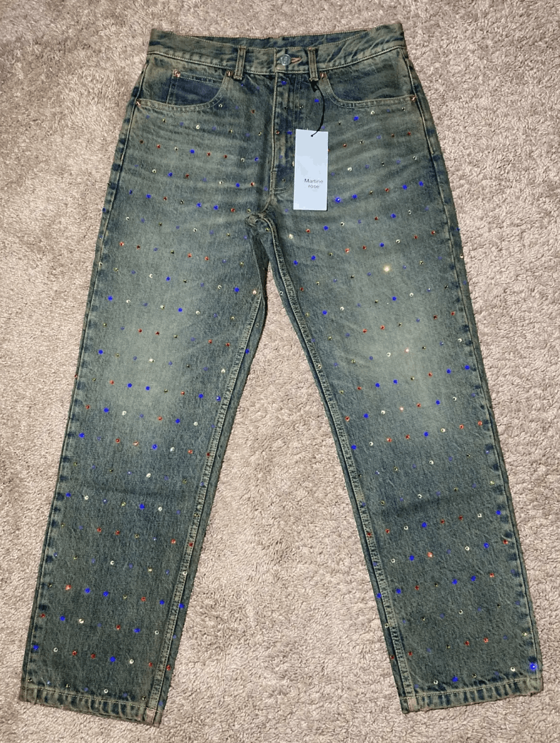 Martine Rose AW21 NWT Martine Rose Rhinestone Crystal Gem Jeans S Size US 30 / EU 46 - 2 Thumbnail