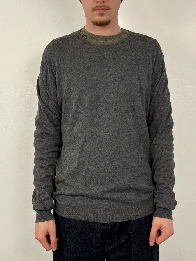 Prada SS2010 Prada Grey Cotton Cashmere Red Logo Patch Sweater Size US L / EU 52-54 / 3 - 2 Thumbnail