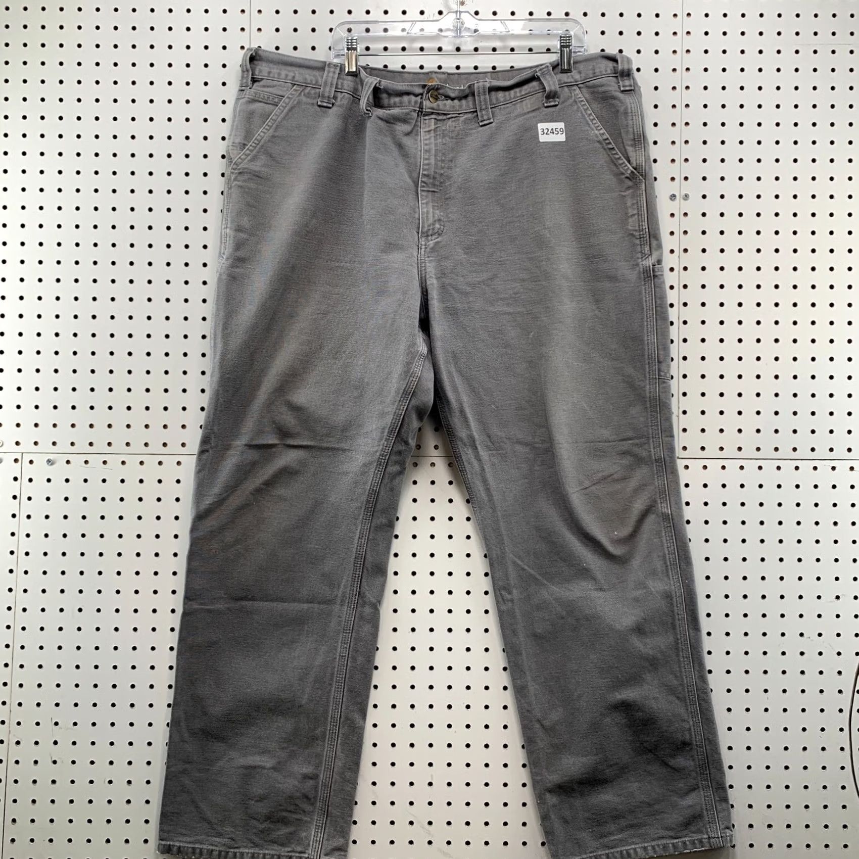 Carhartt VINTAGE Carhartt Carpenter Canvas Pants Mens 44x30 Gray Workwear Distressed Size US 44 / EU 60 - 2 Thumbnail