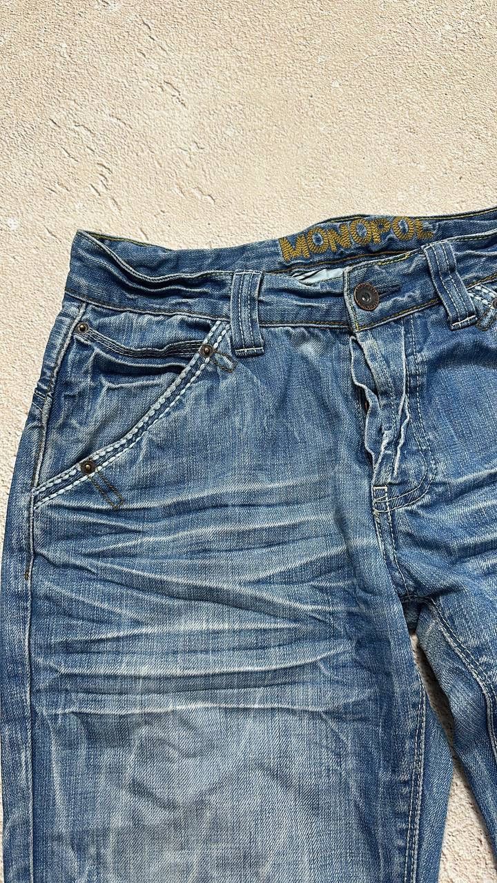 Japanese Brand Jeans Dirty pants Faded Crash denim thrashed y2k distressed Size US 32 / EU 48 - 4 Thumbnail