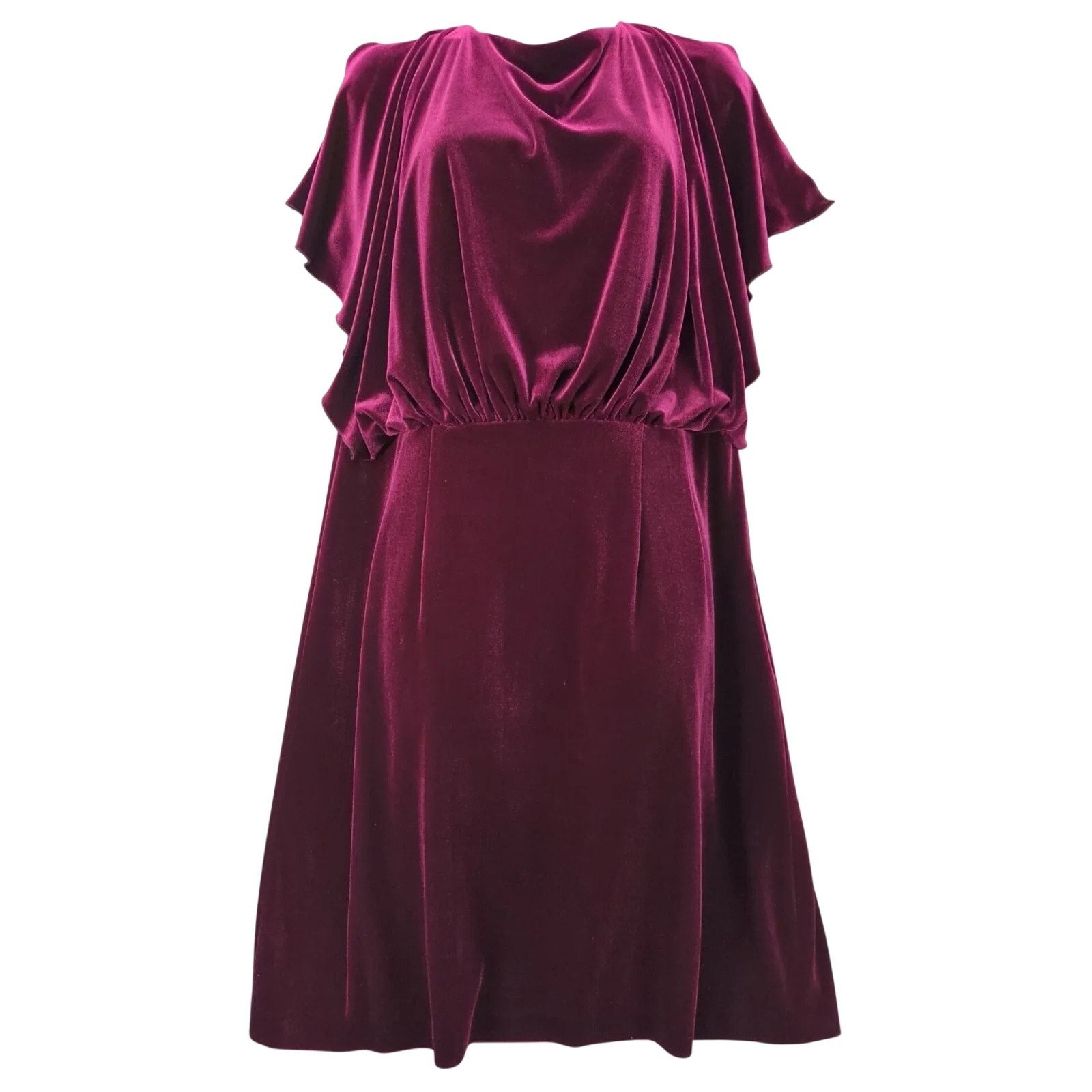 Jessica Simpson Jessica Simpson Burgundy Velvet Dress 12W Flutter Slv Open Size XL / US 12-14 / IT 48-50 - 1 Thumbnail