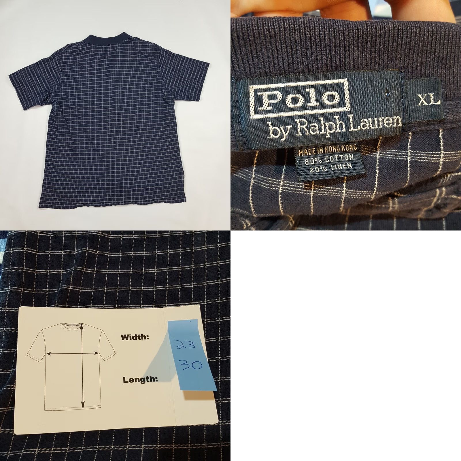 Polo Ralph Lauren VINTAGE Polo Ralph Lauren Polo Shirt Blue Check XL Collared Shirt Men Beach Casual Sports 90s Grunge Preppy Tennis Golf Skate Polo Shirt Size US XL / EU 56 / 4 - 8 Thumbnail