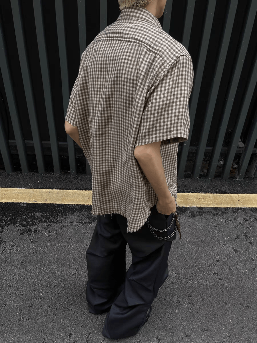 Japanese Brand × Vintage Gray Plaid Loose Casual Plaid Shirt Size US L / EU 52-54 / 3 - 2 Thumbnail