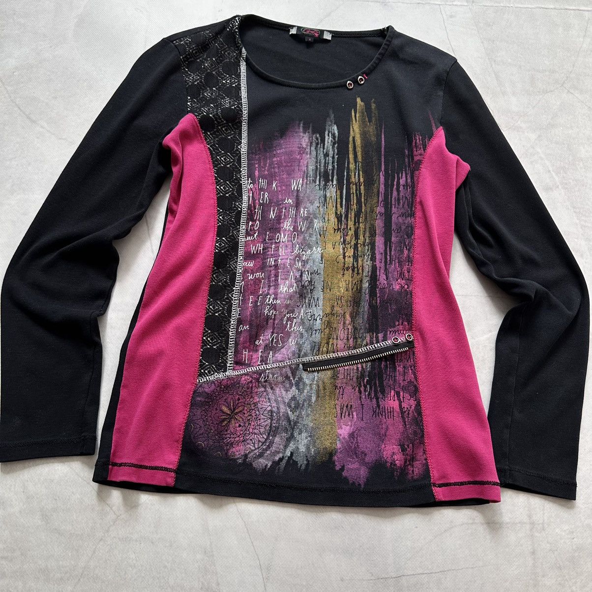Hysteric Glamour × Undercover Y2K Painted Top Lace Long Sleeve Cop Copine Vibe Size S / US 4 / IT 40 - 2 Thumbnail