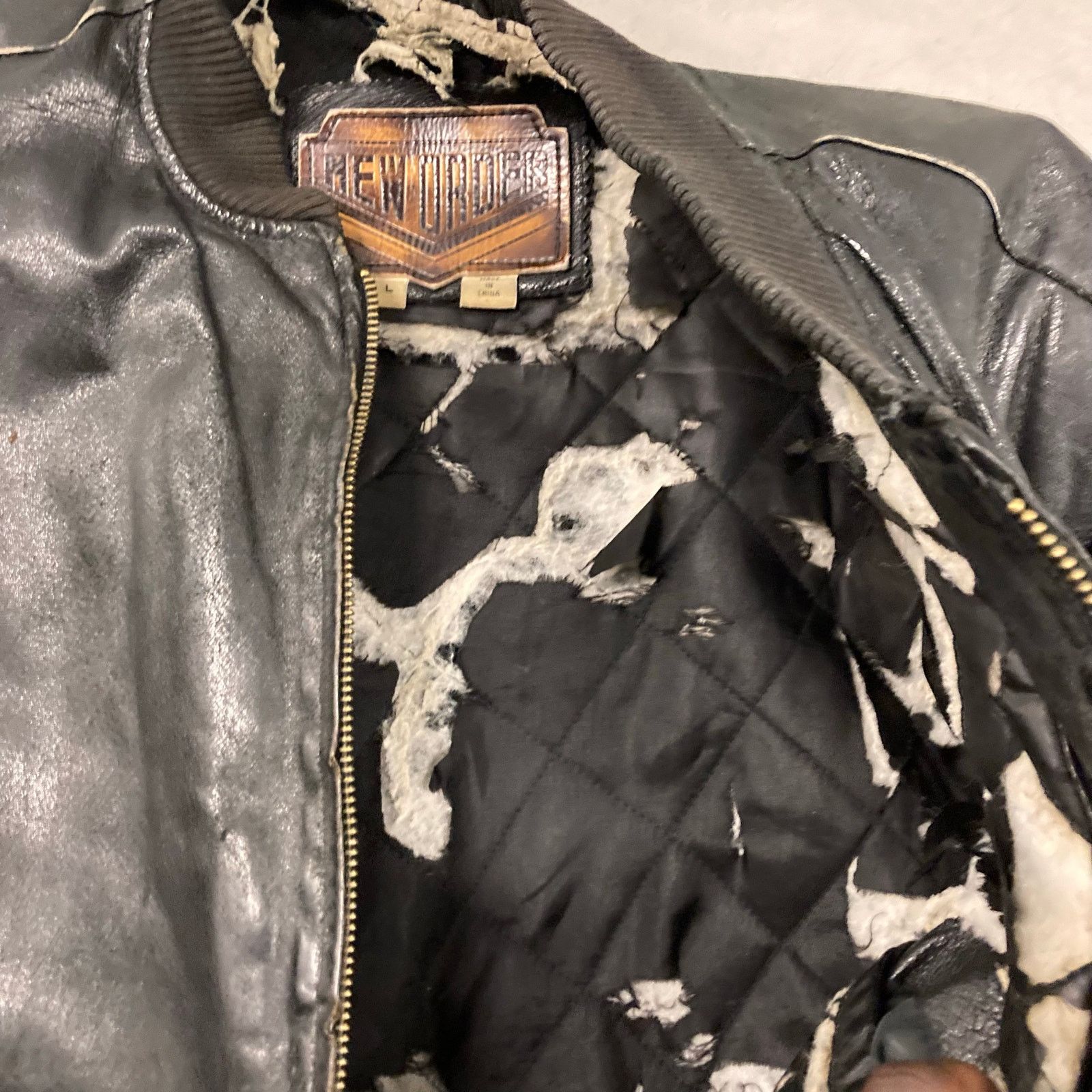 Vintage vintage 90s talon zipper leather jacket Size US L / EU 52-54 / 3 - 4 Thumbnail