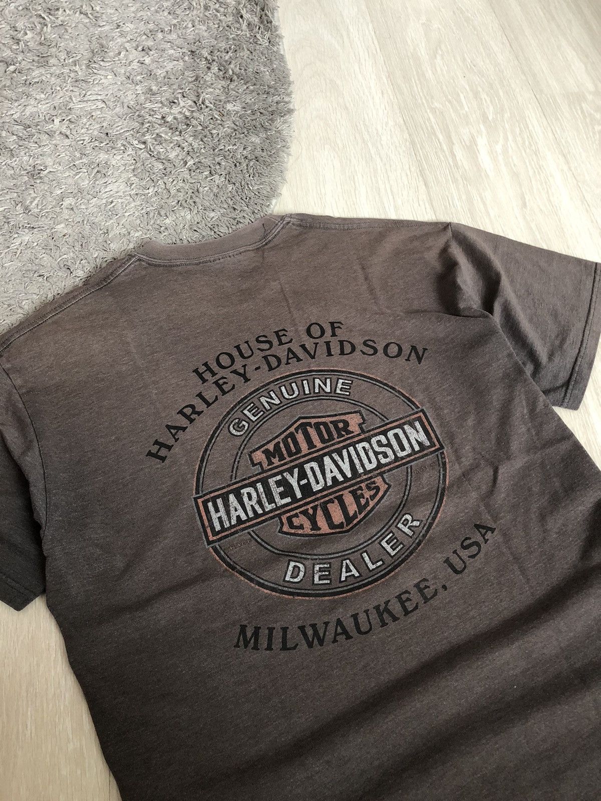 Harley Davidson × Vintage Vintage Harley Davidson Milwaukee USA Faded T Shirt Size US L / EU 52-54 / 3 - 4 Thumbnail