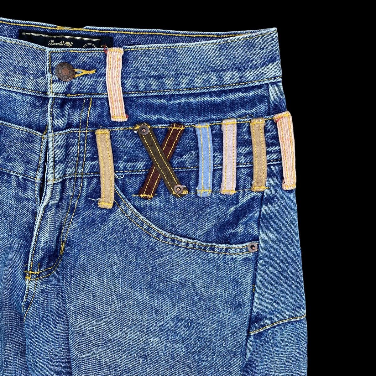 Japanese Brand × Vintage DOUBLE WAIST BREATH MINT DISTRESSED BONDAGE DENIM PANTS Size US 31 - 5 Thumbnail