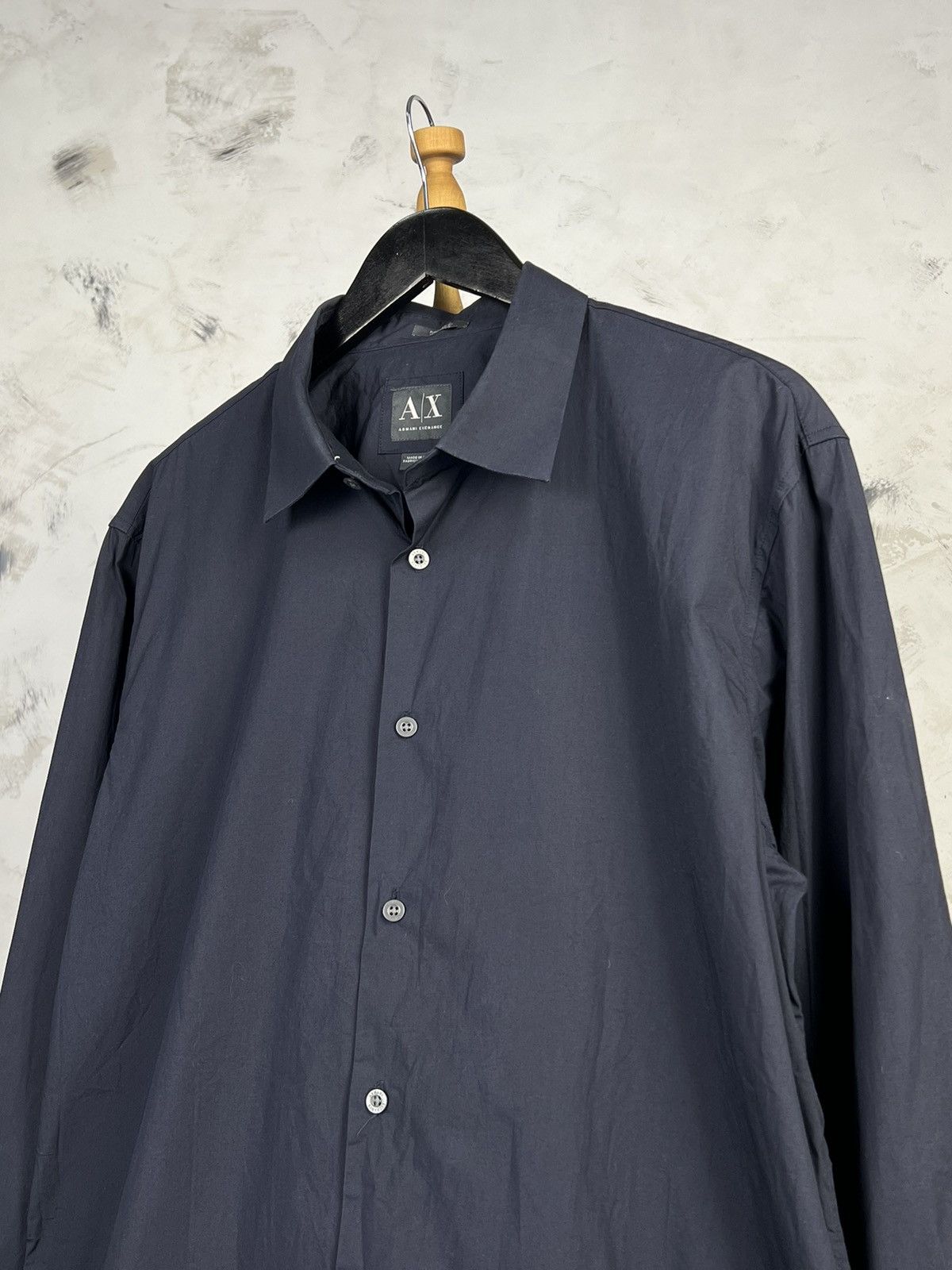 Armani Armani Exchange A|X Navy Long Sleeve Shirt Size L- XL Size US XL / EU 56 / 4 - 2 Thumbnail