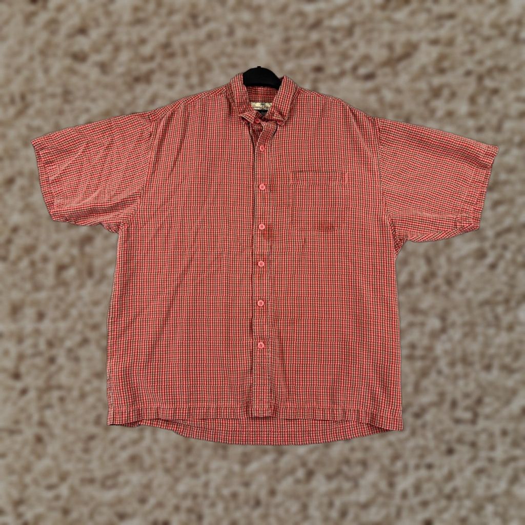 Tommy Bahama VINTAGE Tommy Bahama Shirt Mens Large Red Plaid Silk Button-Up Hawaiian Beach Resort 90s Mens L Red Silk Shirt Size US L / EU 52-54 / 3 - 1 Thumbnail
