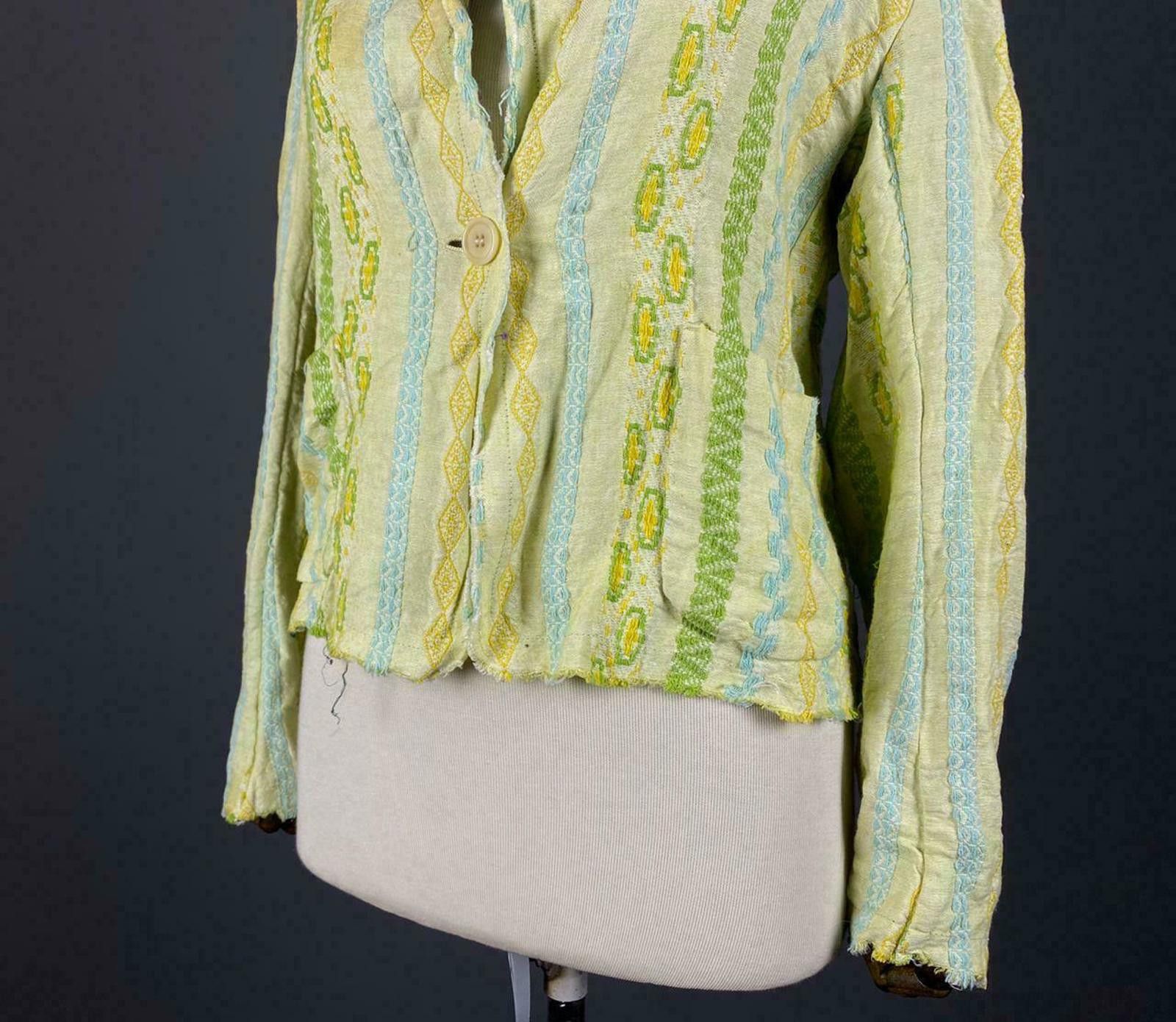 Designer Ladies Alberto Aspesi Blu Linen Light Jacket Size 46 Size M / US 6-8 / IT 42-44 - 3 Thumbnail