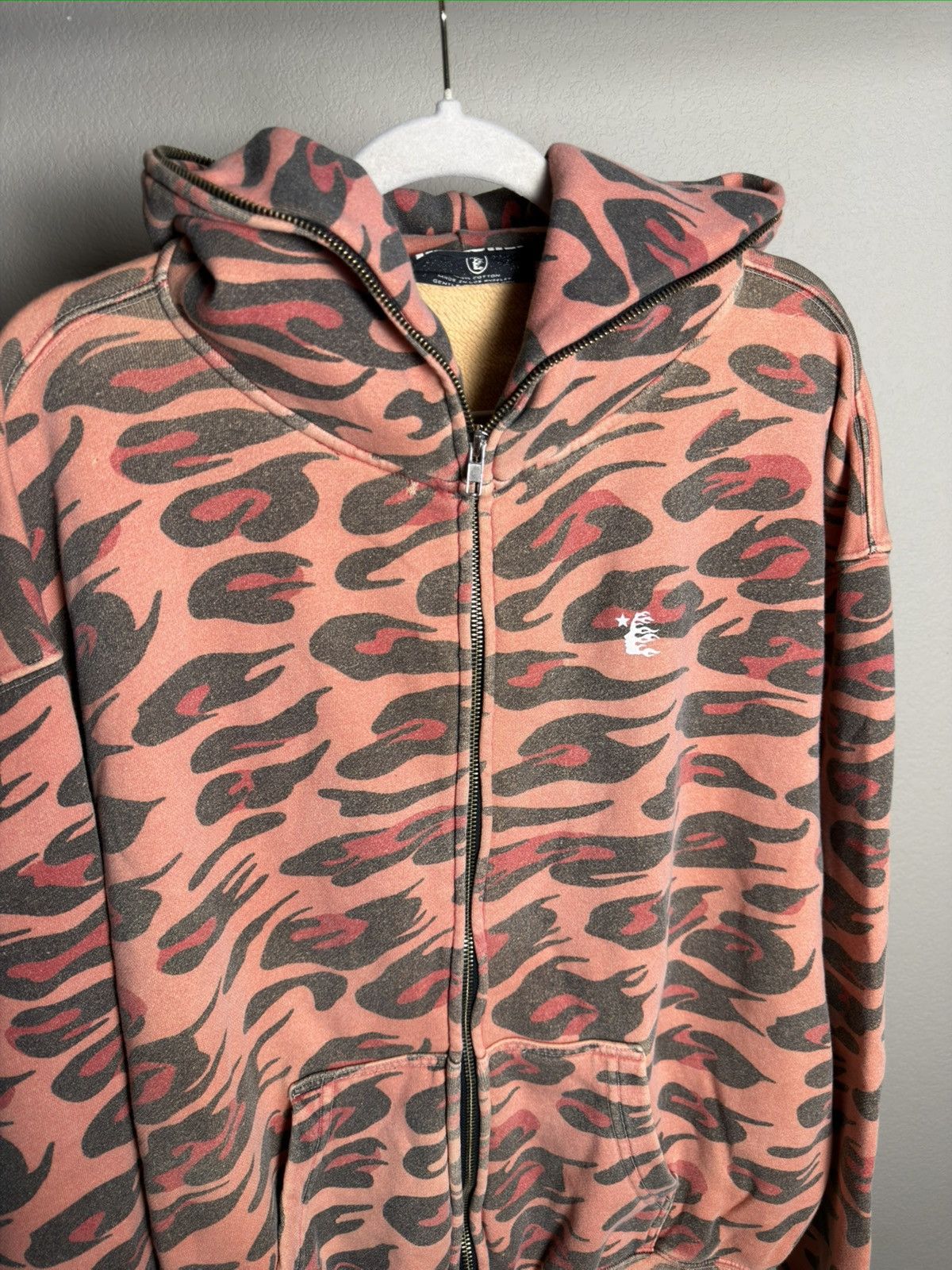 HELLSTAR HELLSTAR Sunfaded Cheetah Zip Up Hoodie Size US M / EU 48-50 / 2 - 2 Thumbnail