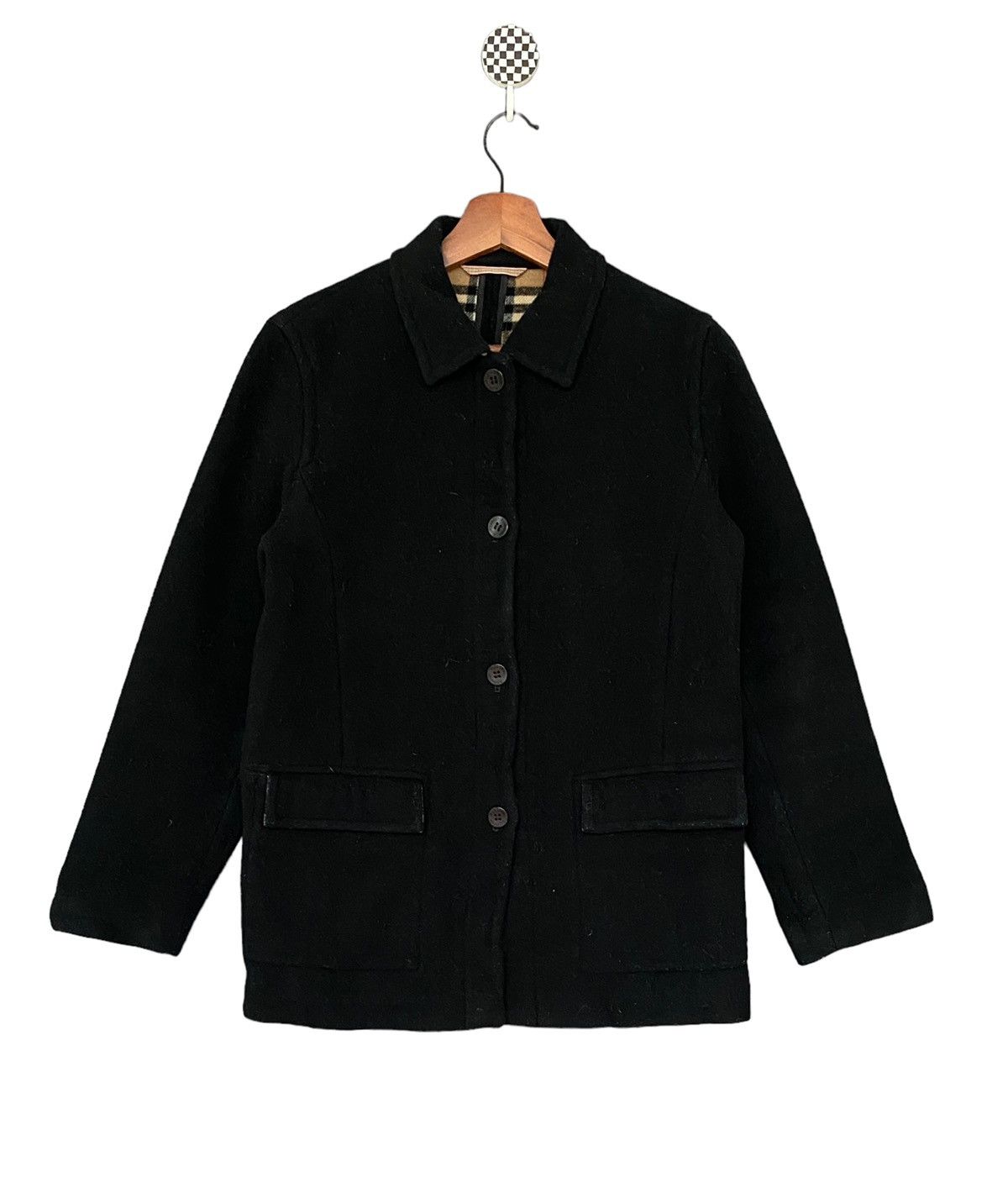 image of Black Label x Burberry Vintage Brand Burberry Blue Label Jacket 1990S in Black, Men's (Size Large)