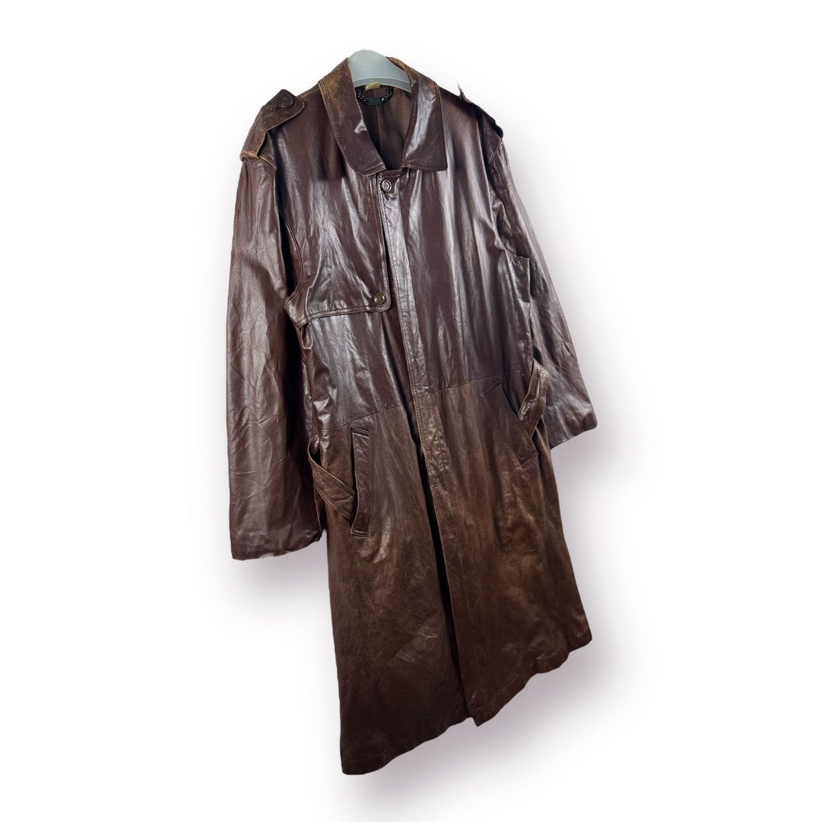 Other 🔥 LEATHER URBAN INTERMEZZO TRENCH COAT Size US S / EU 44-46 / 1 - 8 Thumbnail