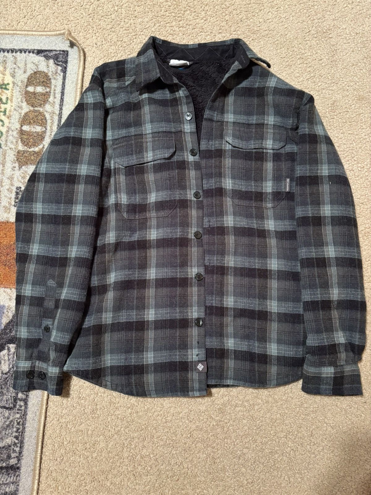 Columbia Columbia grey and black plaid fleece lined flannel shirt Size US S / EU 44-46 / 1 - 1 Thumbnail