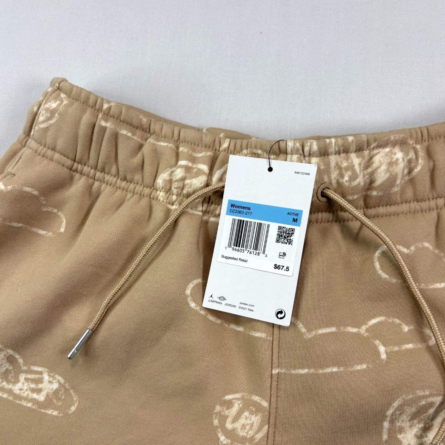 Air Jordan Sweat Shorts Mens M Brown Artist Series Lounge Stretch NEW