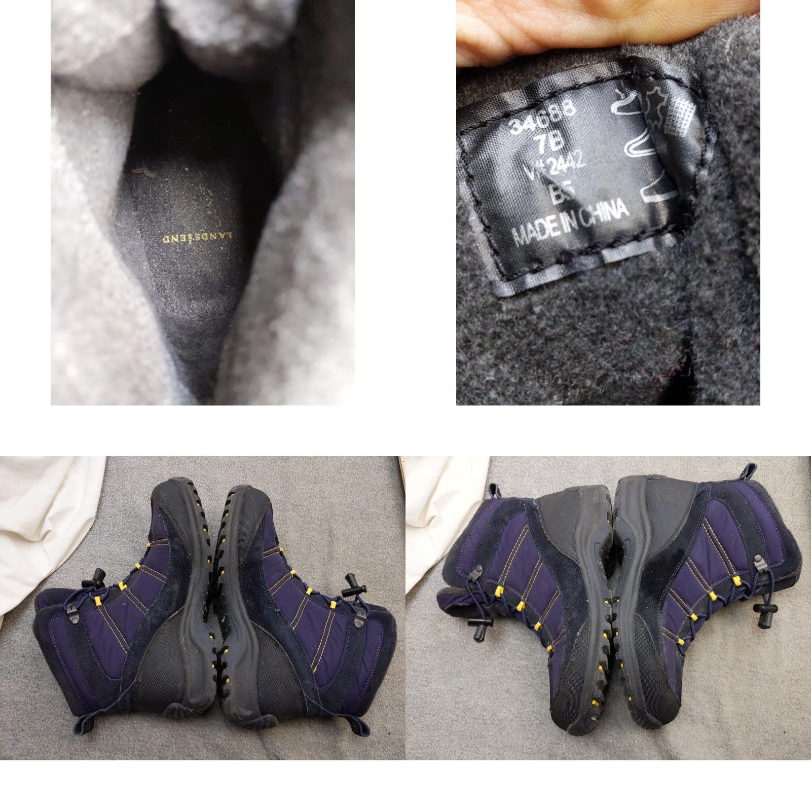 Lands' End VINTAGE? Lands' End Womens Boots Blue Waterproof Winter Snow Insulated Hiking Size 7 B Suede Rubber Outsole Women's Footwear Size US 7 / IT 37 - 8 Thumbnail