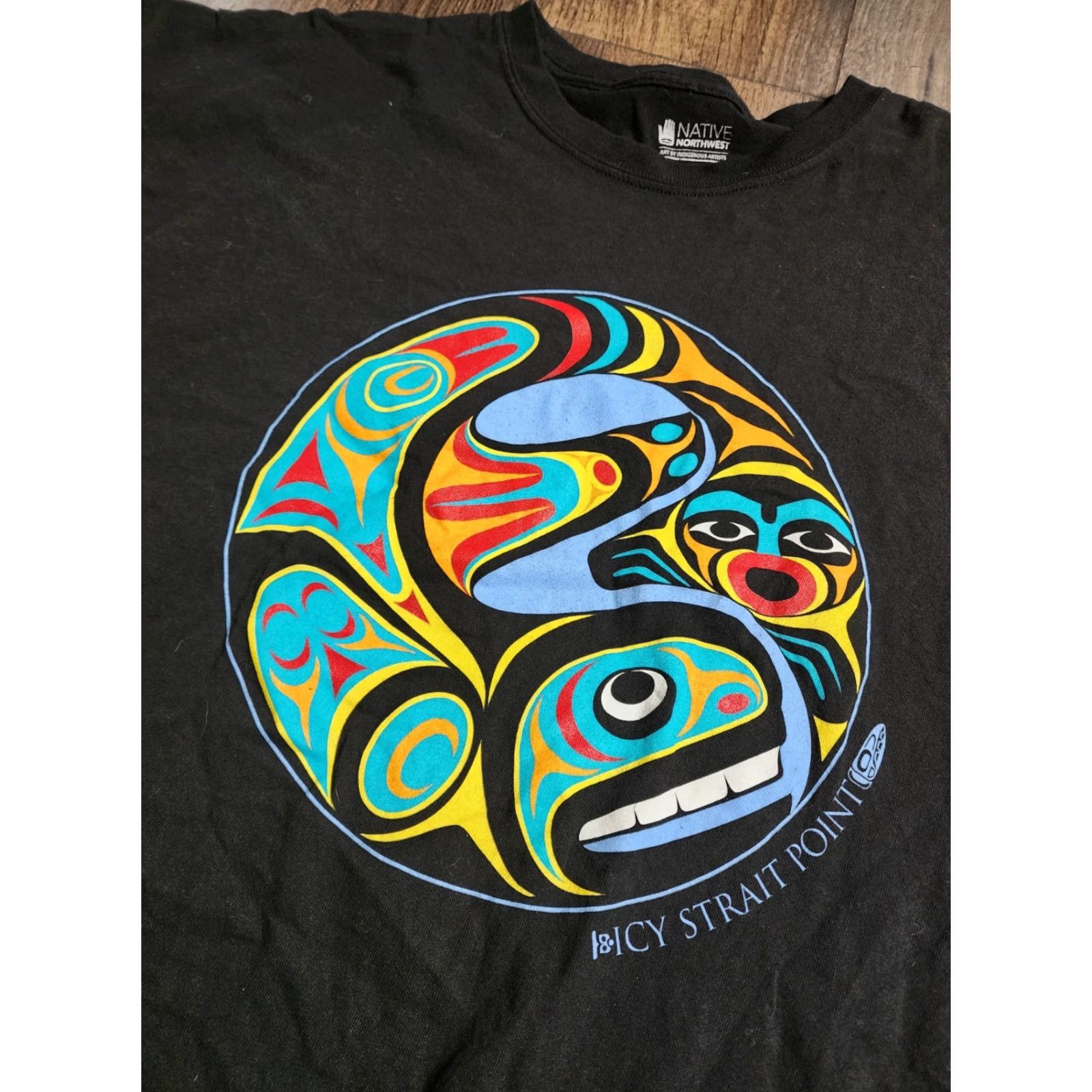 Native VINTAGE Native Northwest T-Shirt Men's 3XL Crew Neck Short Sleeve Cotton Black Aztec Travel Size US XXL / EU 58 / 5 - 2 Thumbnail