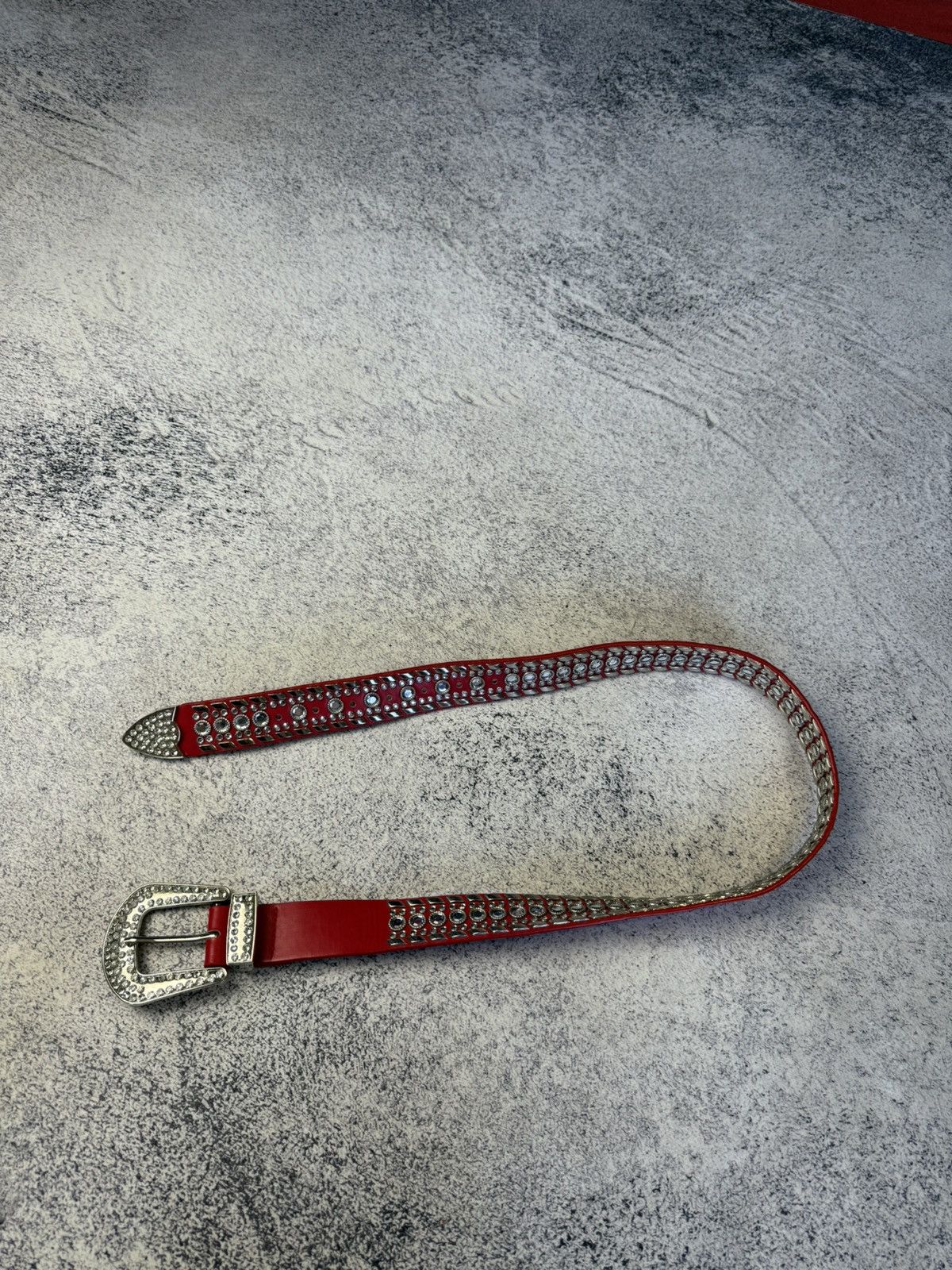 B.B. Simon Y2k 2000s BB Simon Type Red Rhinestone Crystal Belt Size ONE SIZE - 5 Thumbnail