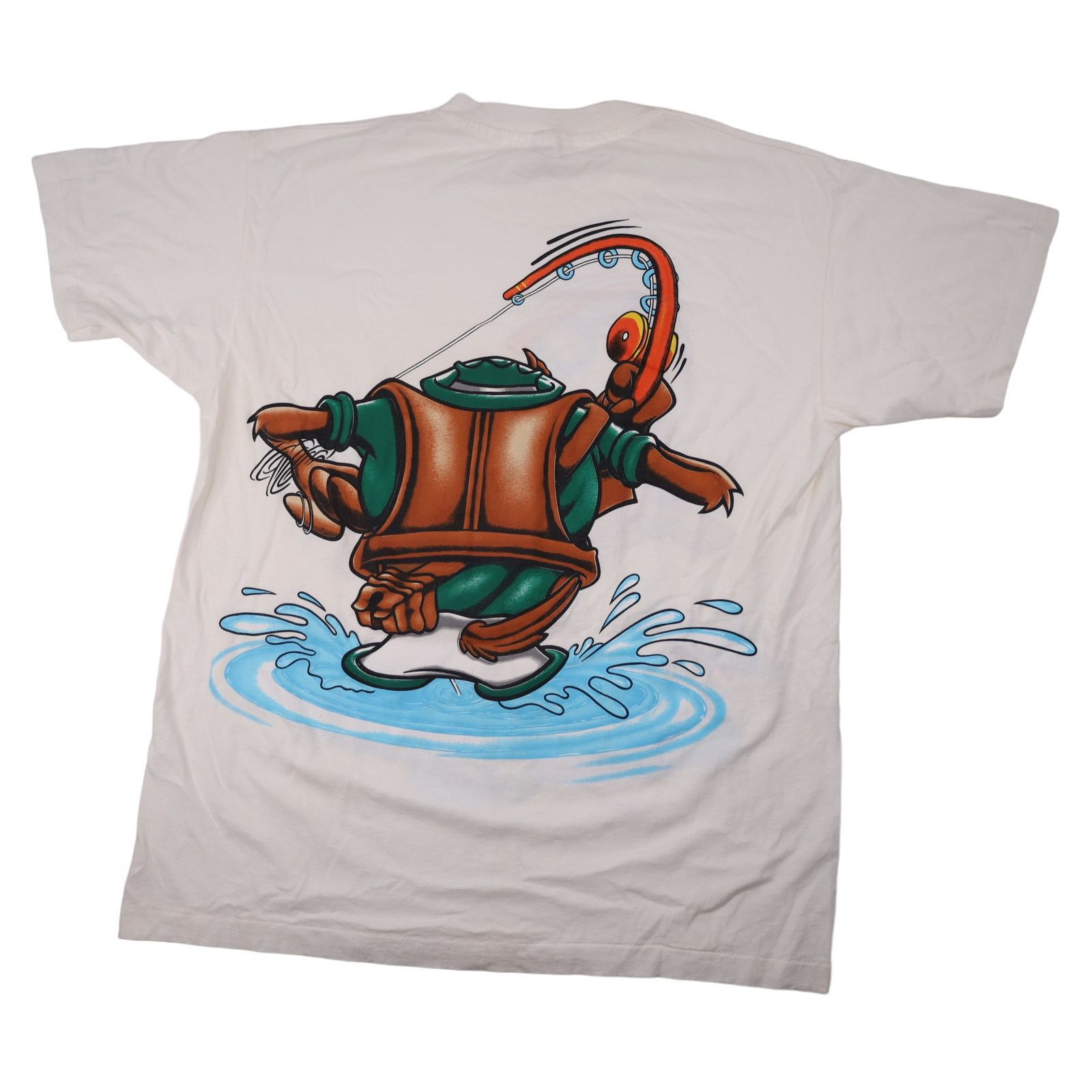 Vintage Vintage Looney Tunes Fishing Taz Front Back Print Graphic T Size US XL / EU 56 / 4 - 9 Thumbnail
