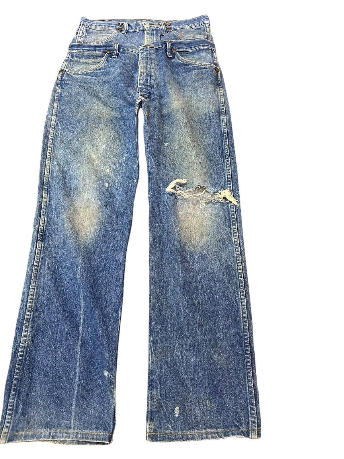 Wrangler Vintage Wrangler Double Waist Grunge Distressed Denim Size US 30 / EU 46 - 4 Thumbnail