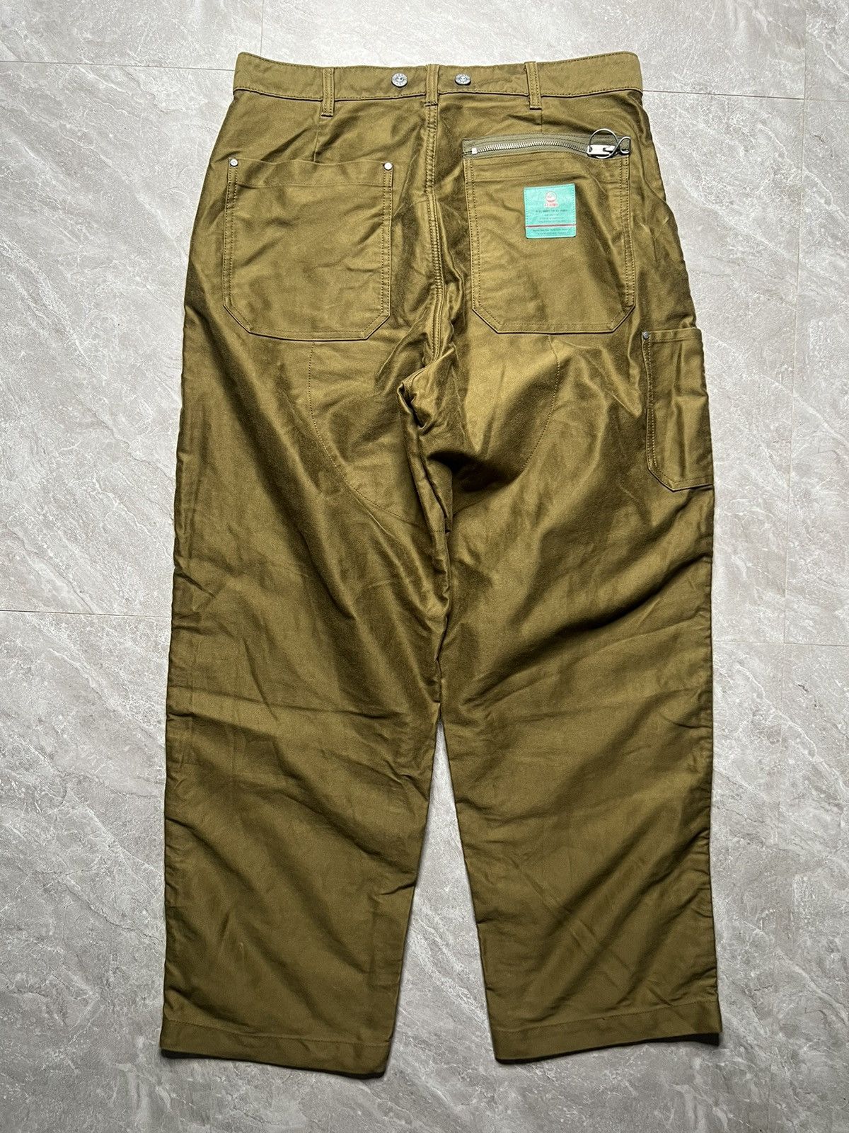 Nigel Cabourn Lybro By Nigel Cabourn Army Green Wide Leg Work Pants Size US 34 / EU 50 - 2 Thumbnail