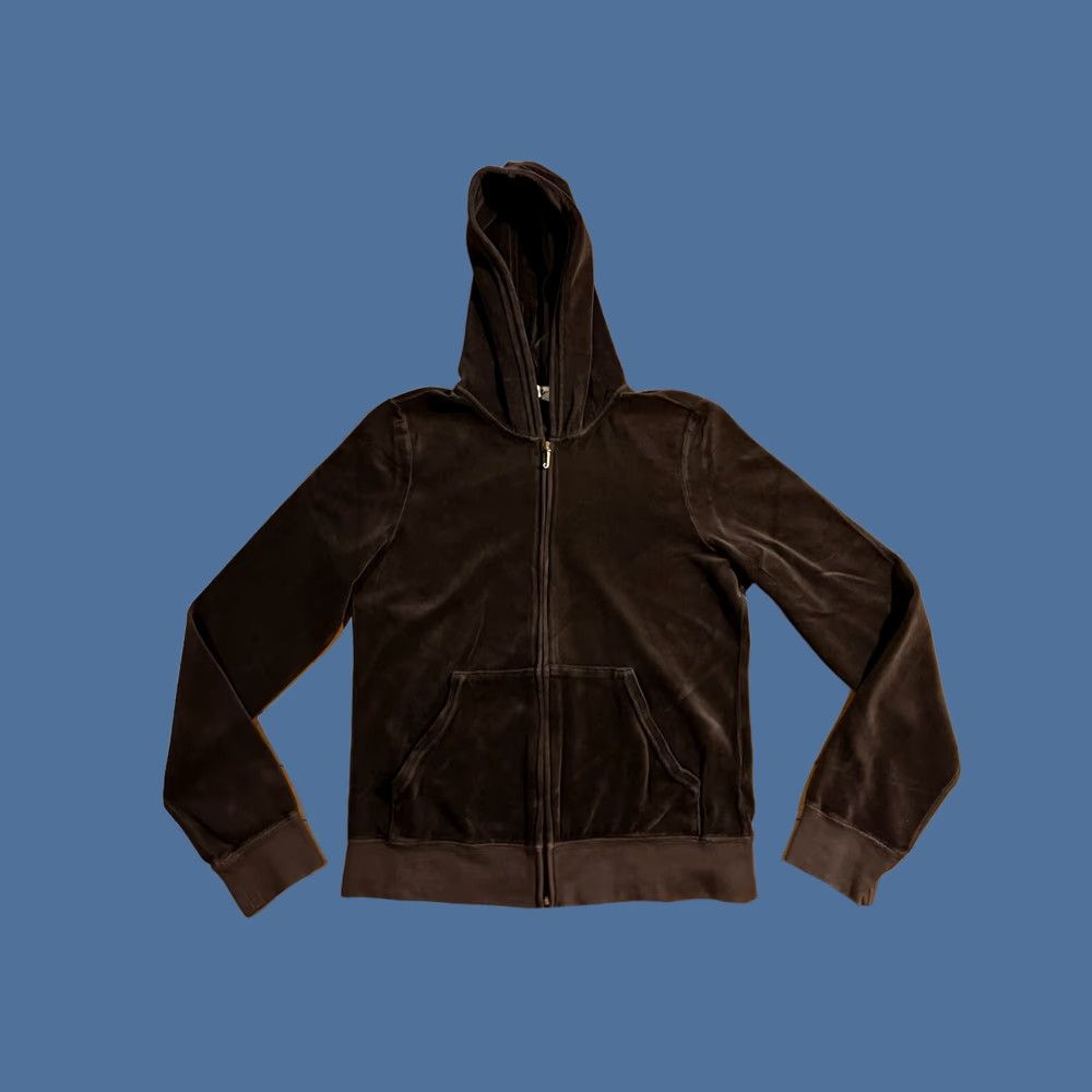 Juicy Couture VINTAGE Juicy Couture Velour Hoodie Women’s XL Brown Full Zip Hooded Pockets 90s Designer Logo Womens Size XL / US 12-14 / IT 48-50 - 1 Thumbnail