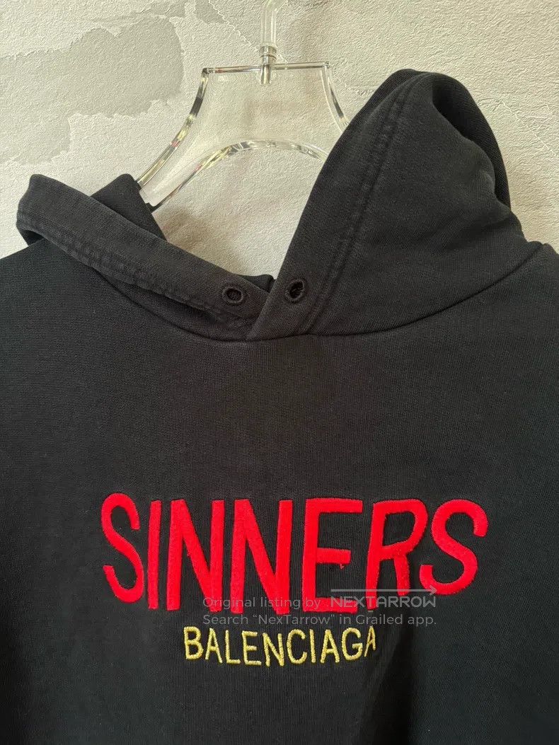 Balenciaga Balenciaga Sinner Embroidered Hoodie Size US S / EU 44-46 / 1 - 6 Thumbnail