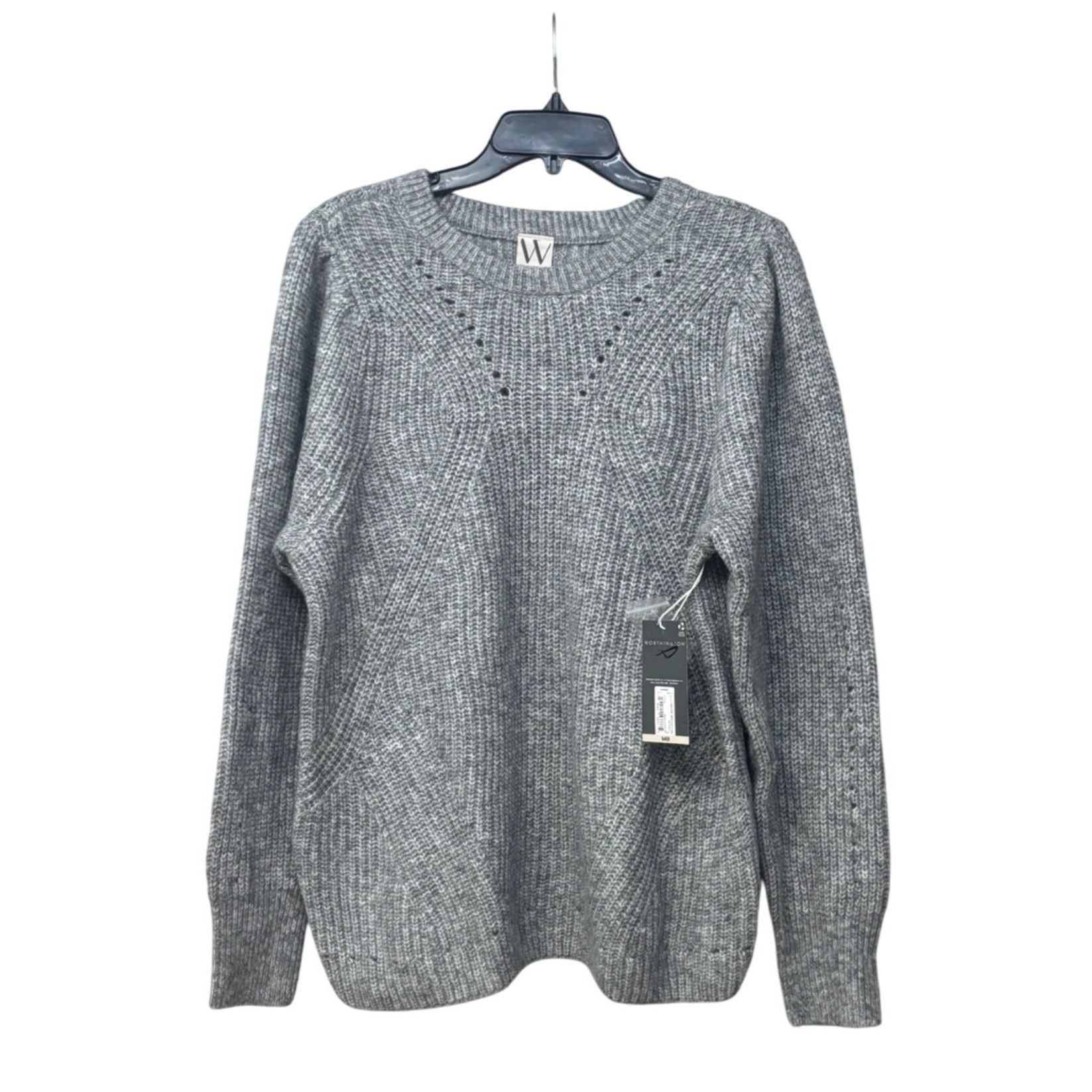 Worthington Worthington Women’s Plus Size Set-in Crew Neck Sweater, Gray Size ONE SIZE - 10 Thumbnail