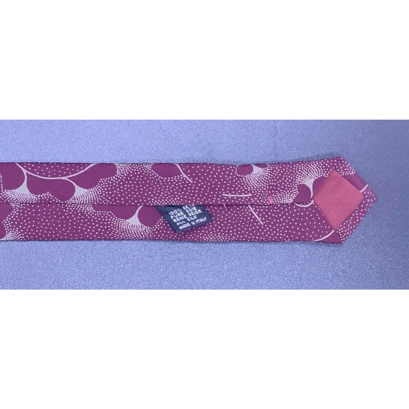 Vintage VINTAGE Barneys New York Men's Tie 100% Silk Burgundy Swirl Dots Retro Paisley Italy Classic Size ONE SIZE - 6 Thumbnail