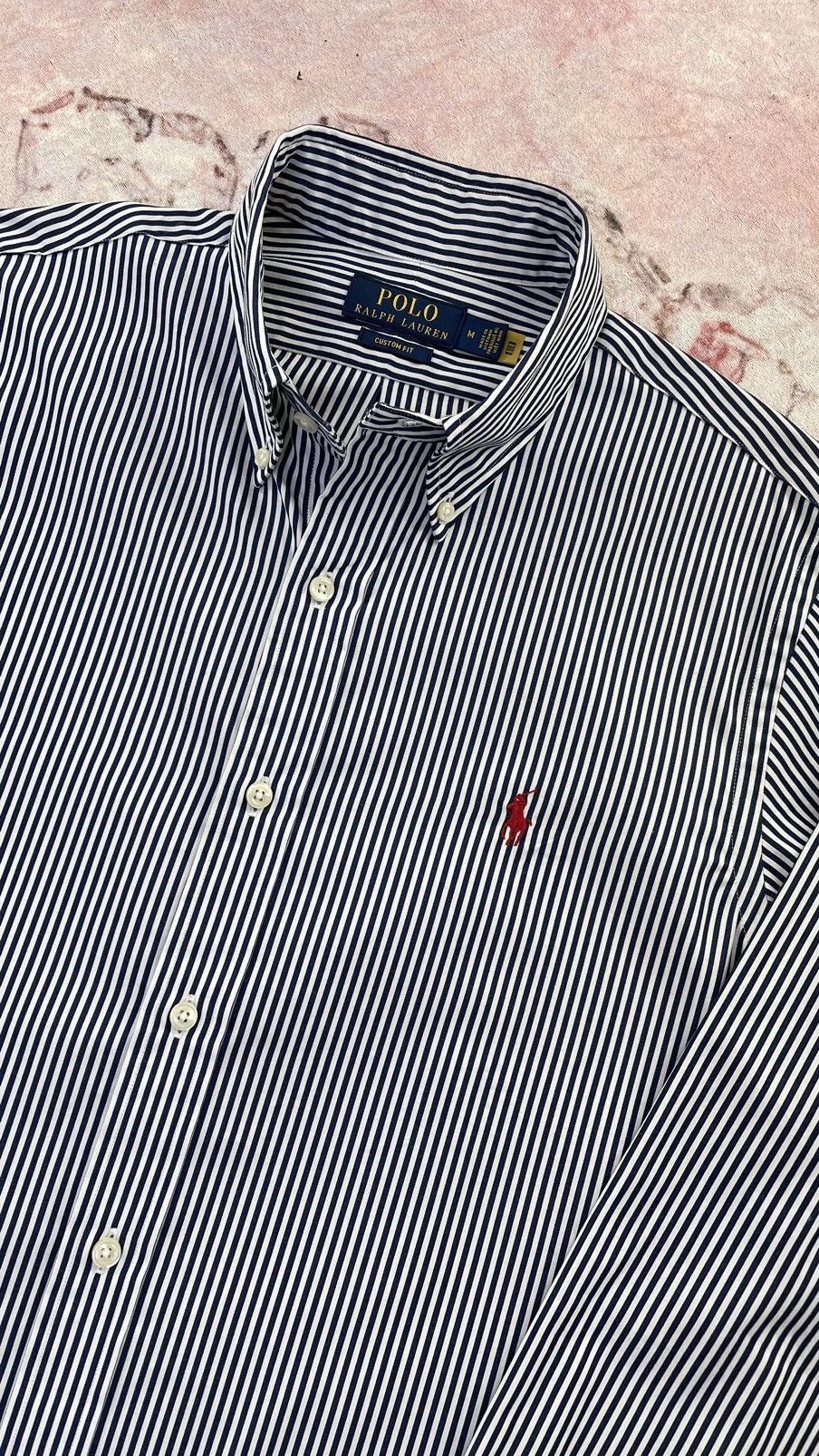 Polo Ralph Lauren M Custom Fit Button Down Striped Shirt QR