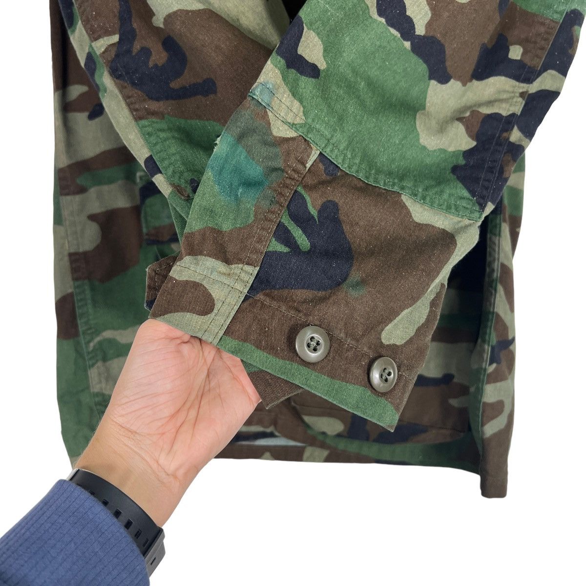 Vintage 🔥 VINTAGE US ARMY COMBAT WOODLAND CAMOUFLAGE JACKET Size US M / EU 48-50 / 2 - 14 Thumbnail