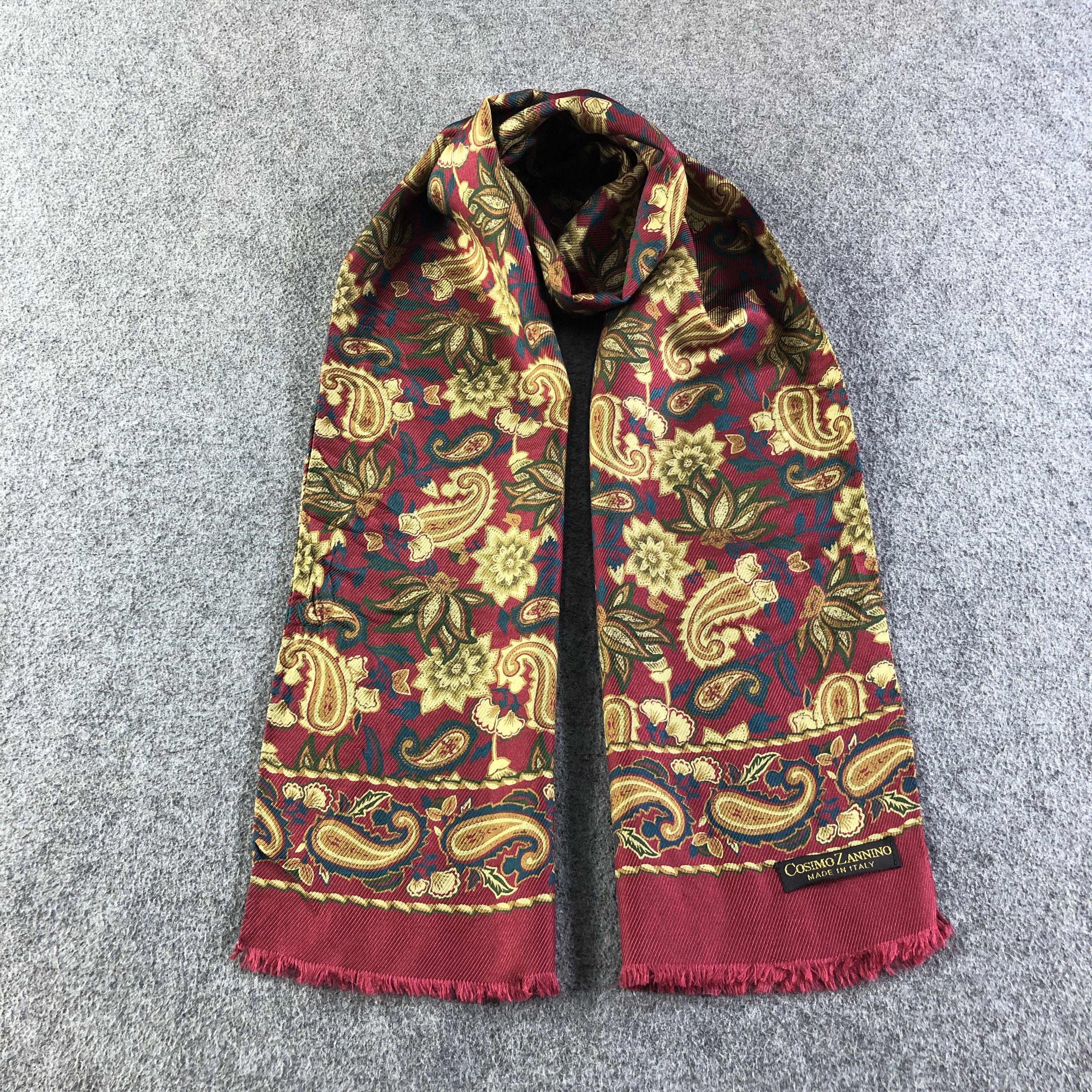 Casimo Zannino Paisley Silk/Wool Stole Scarf Muffler V1846