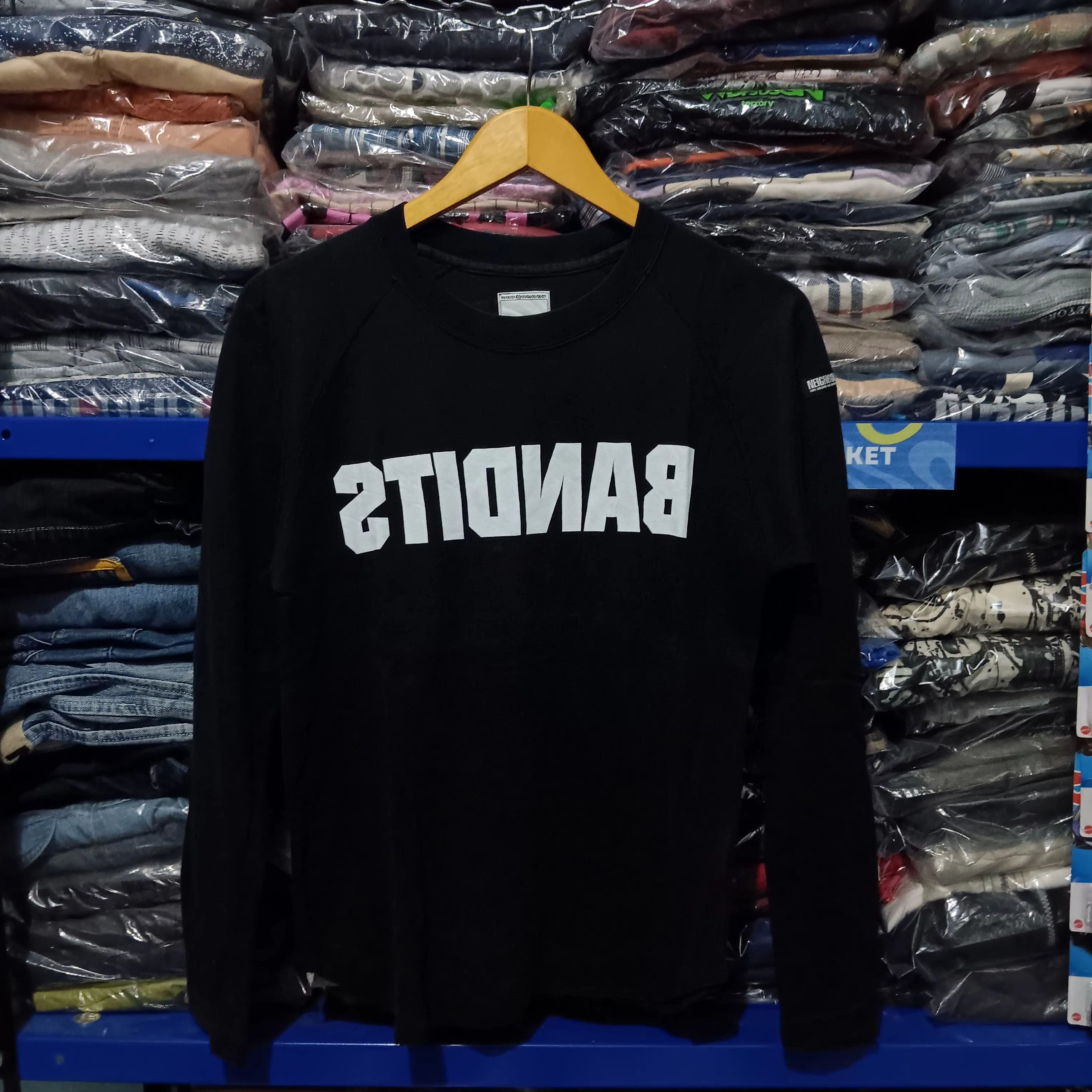 image of Neighborhood Bandits Long Sleeve T-Shirt in Black, Men's (Size Medium)