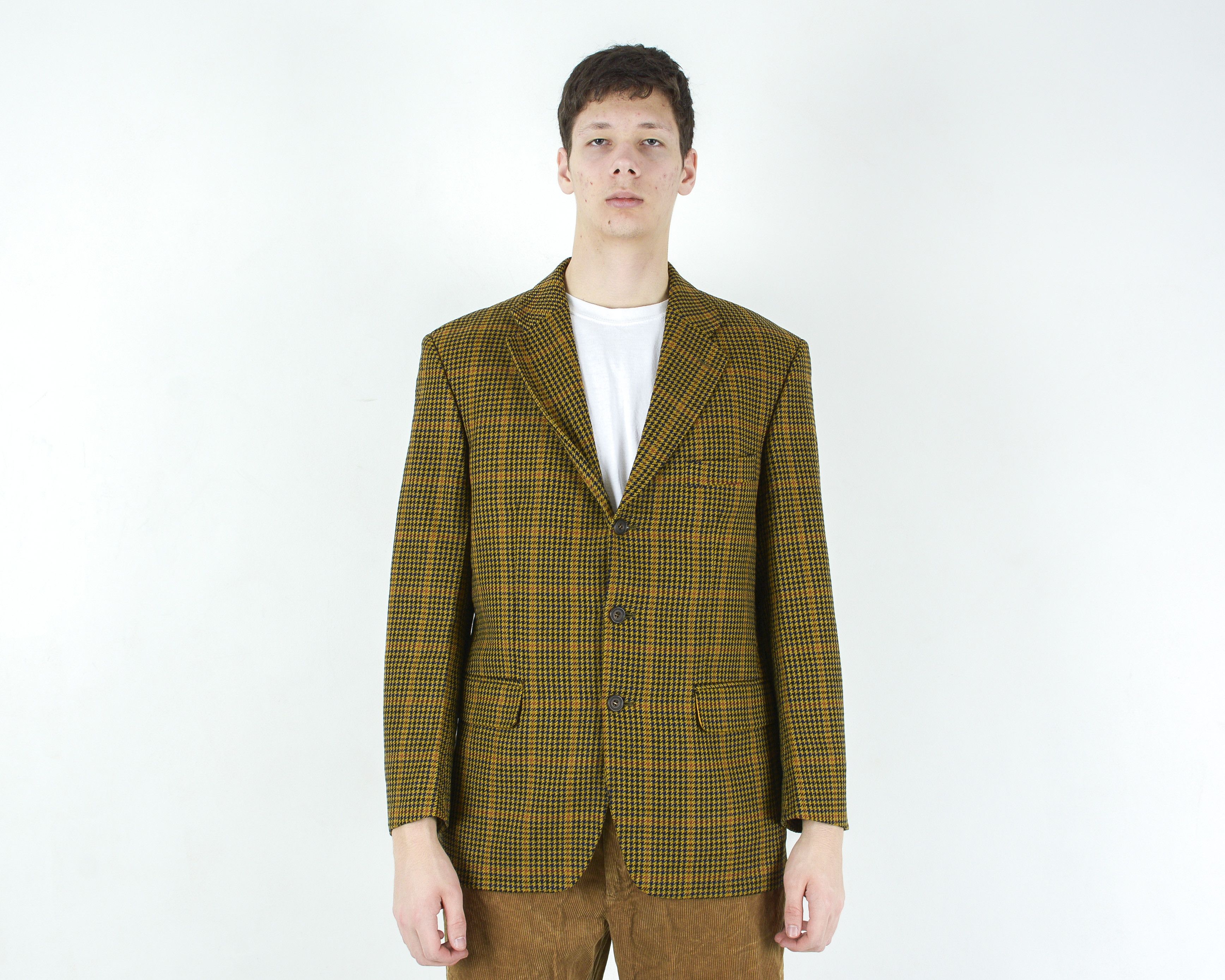 Donegal Tweed × Vintage W18 MAGEE Donegal Tweed L Check Wool Blazer Jacket Coat Size 44S - 1 Thumbnail