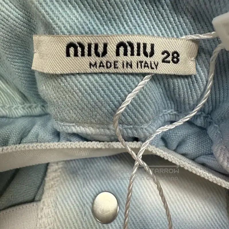 Miu Miu Miu Miu Light Blue Cotton Women's Shorts . Size 23" - 4 Thumbnail
