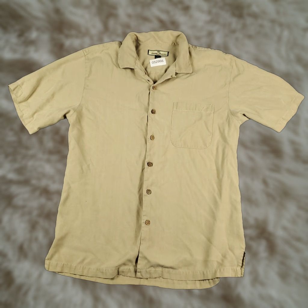 Tommy Bahama Tommy Bahama Shirt Mens M Beige Hawaiian Button-Up Short Sleeve Silk Lounge Casual Size US M / EU 48-50 / 2 - 1 Thumbnail