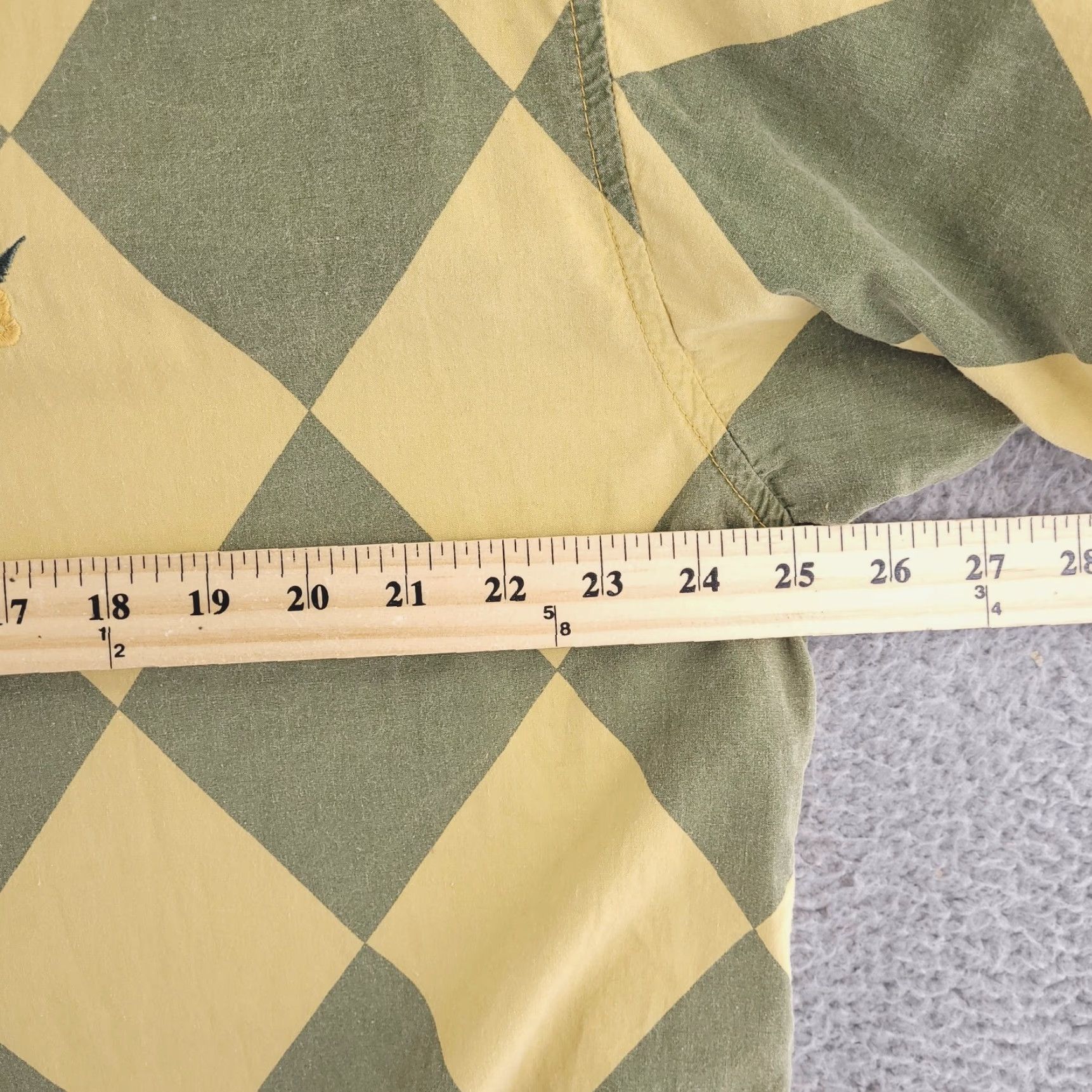 Vintage VINTAGE Biotribe Shirt Mens L 90s Green Yellow Diamonds Skate Shirt Size US L / EU 52-54 / 3 - 6 Thumbnail